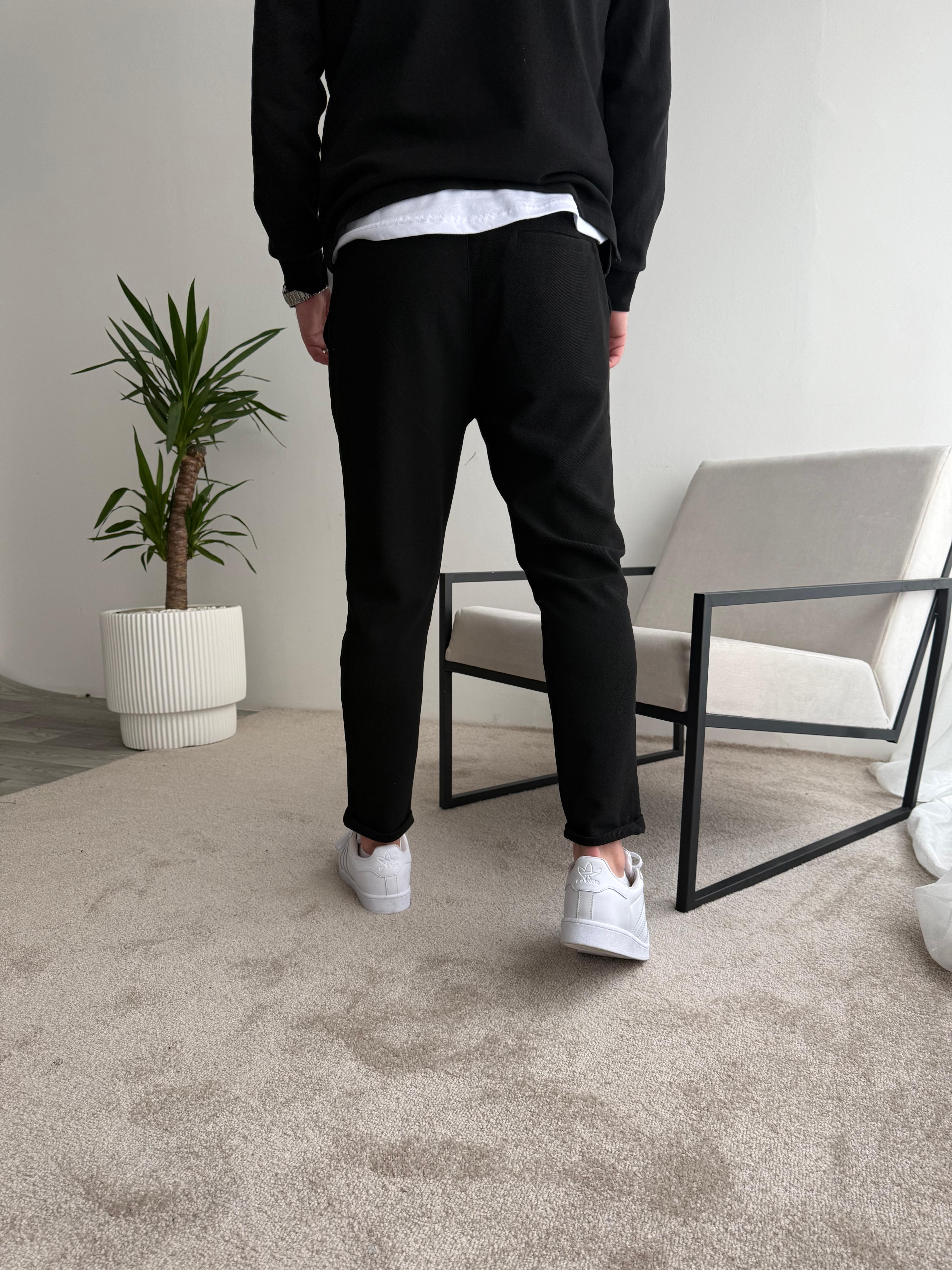 Double Paça Jogger Siyah