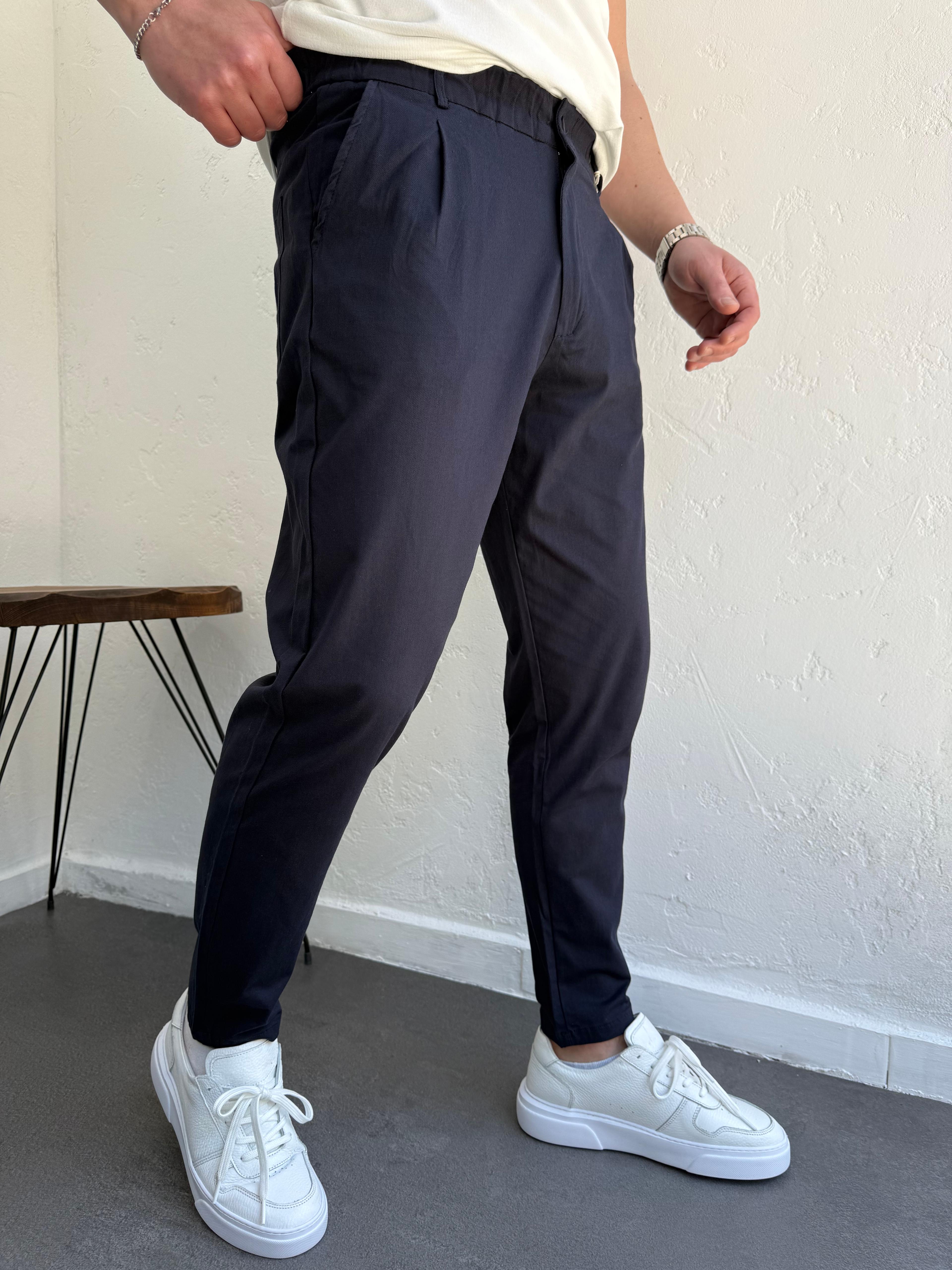 We11 Pile Detaylı Jogger Pantolon Lacivert