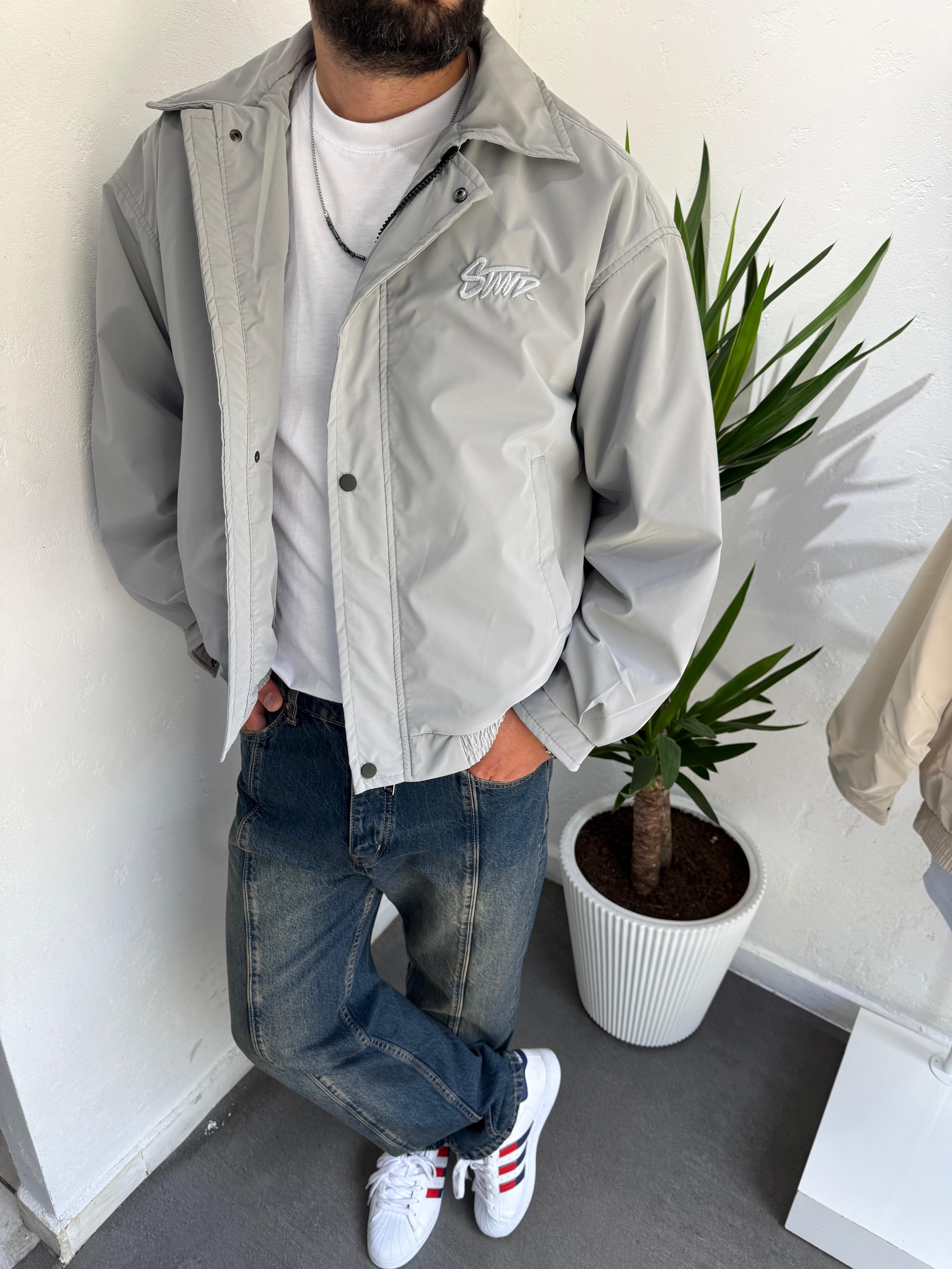 Oversize Baharlık Ceket Gri