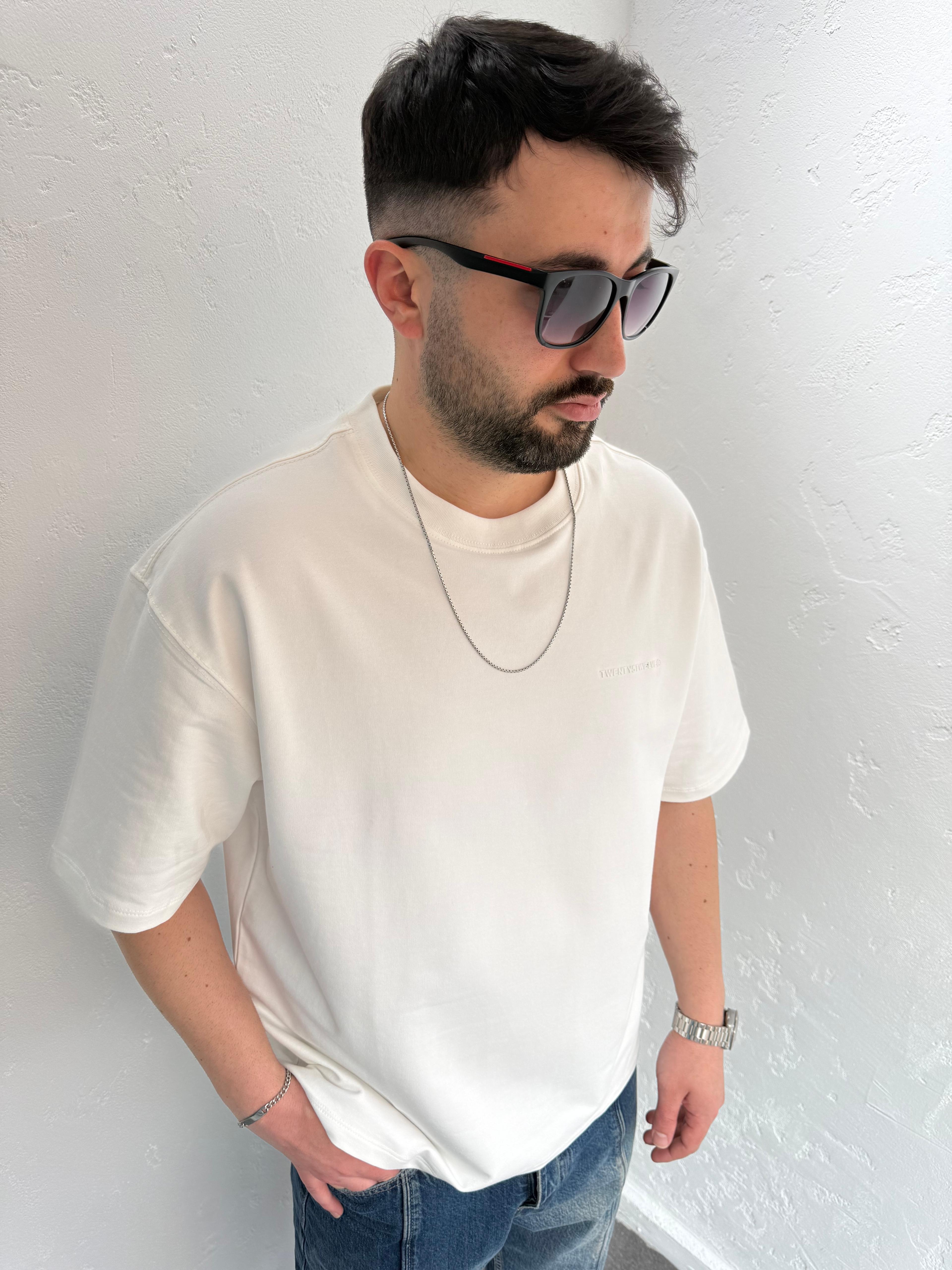 Oversize Twenty Thshirt Beyaz