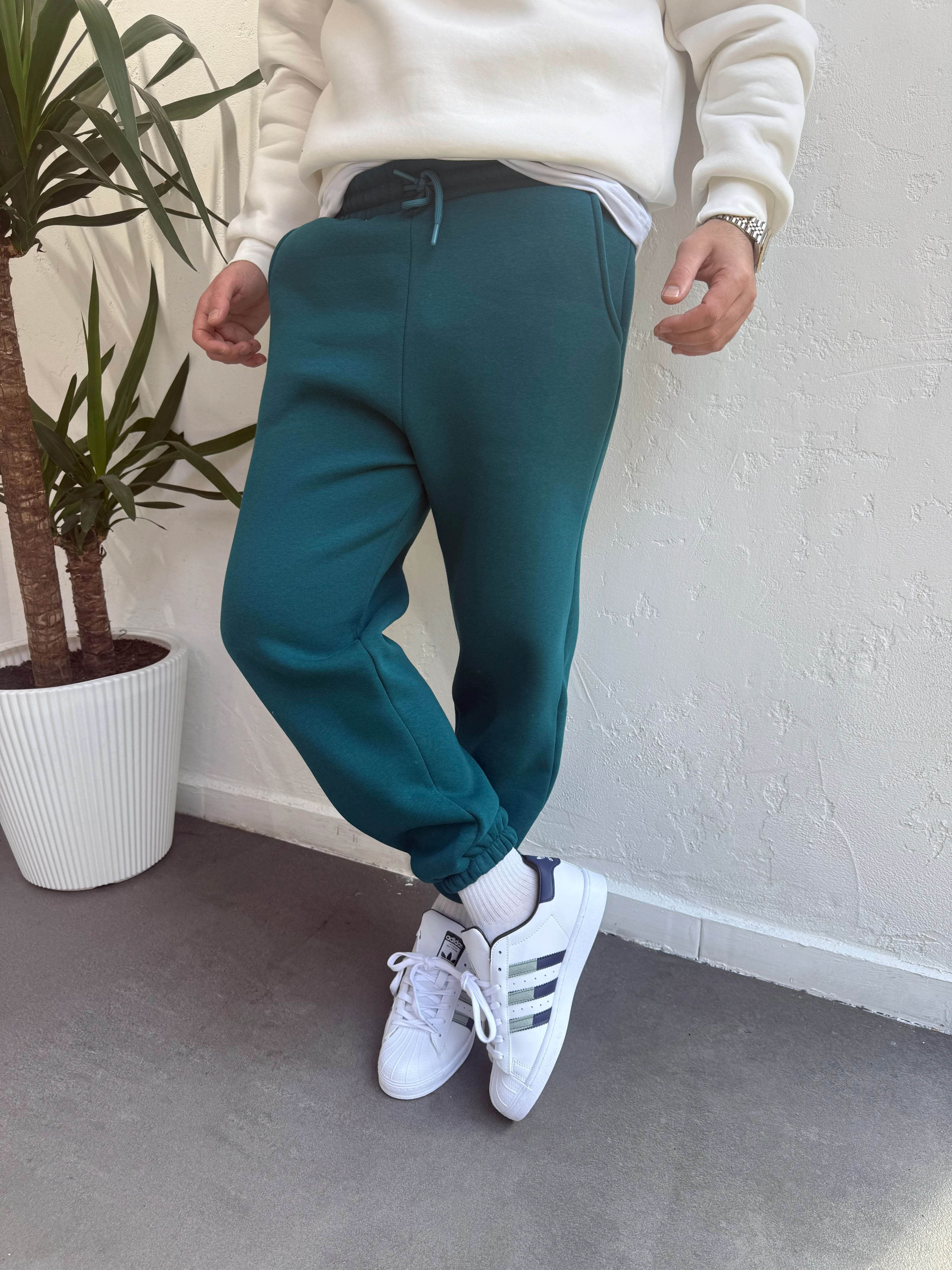 Lastik Paça Eşofman Altı Petrol Mavisi