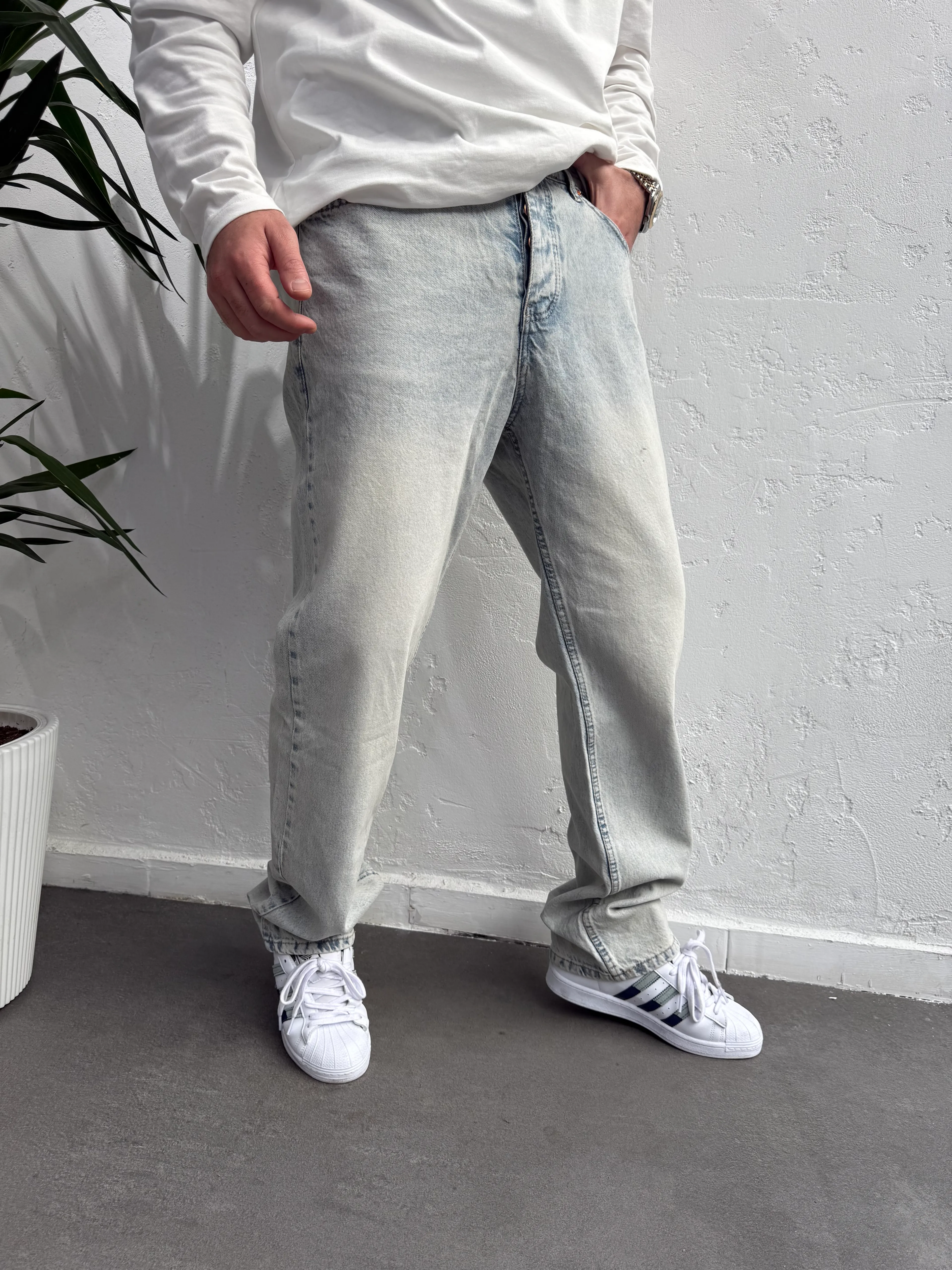 Tasarım Baggy Jeans Buz Mavi