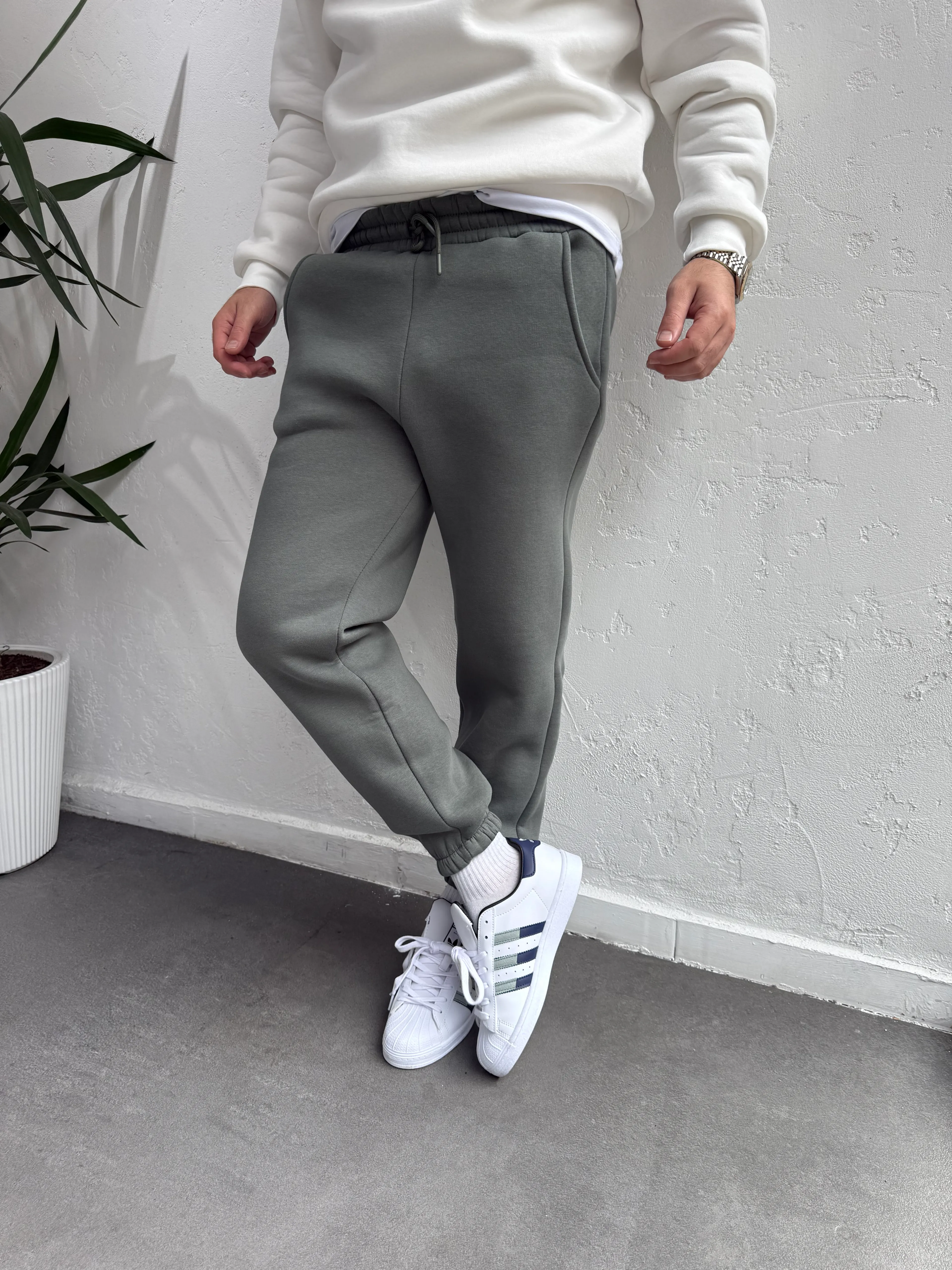 Lastik Paça Eşofman Altı Çağla Yeşili