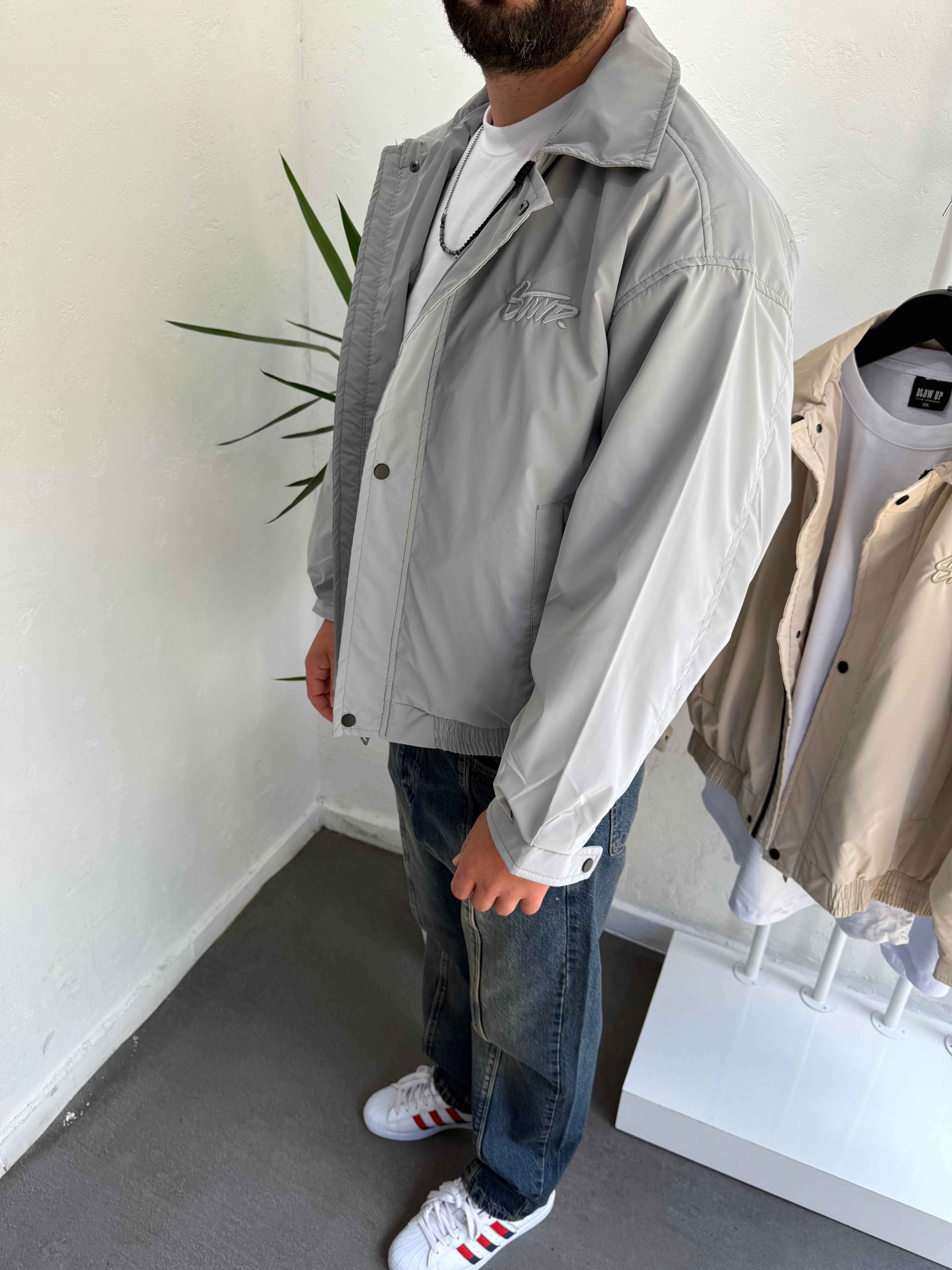 Oversize Baharlık Ceket Gri