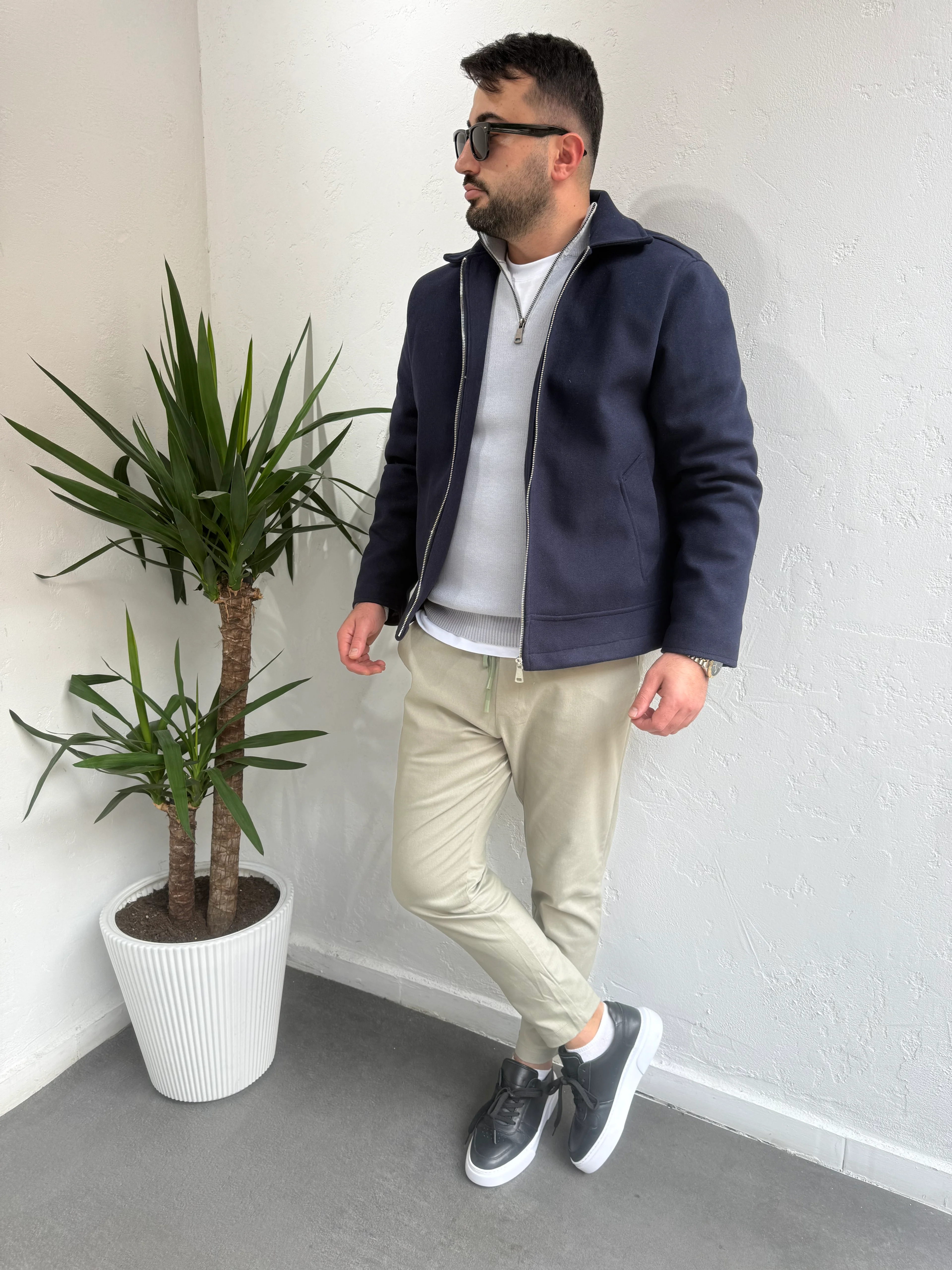 Pilot Kaşe Ceket Lacivert 