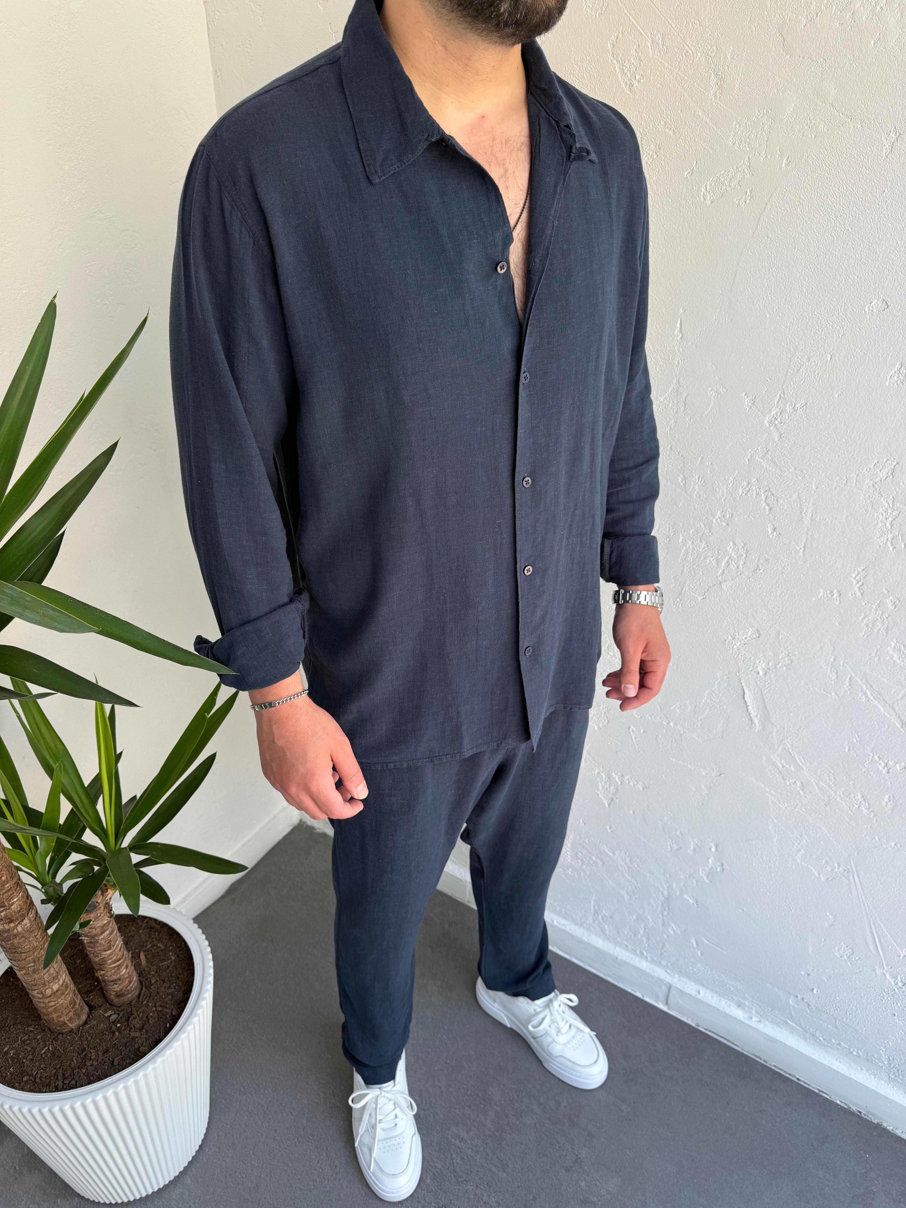 Marrakech Keten Takım Lacivert