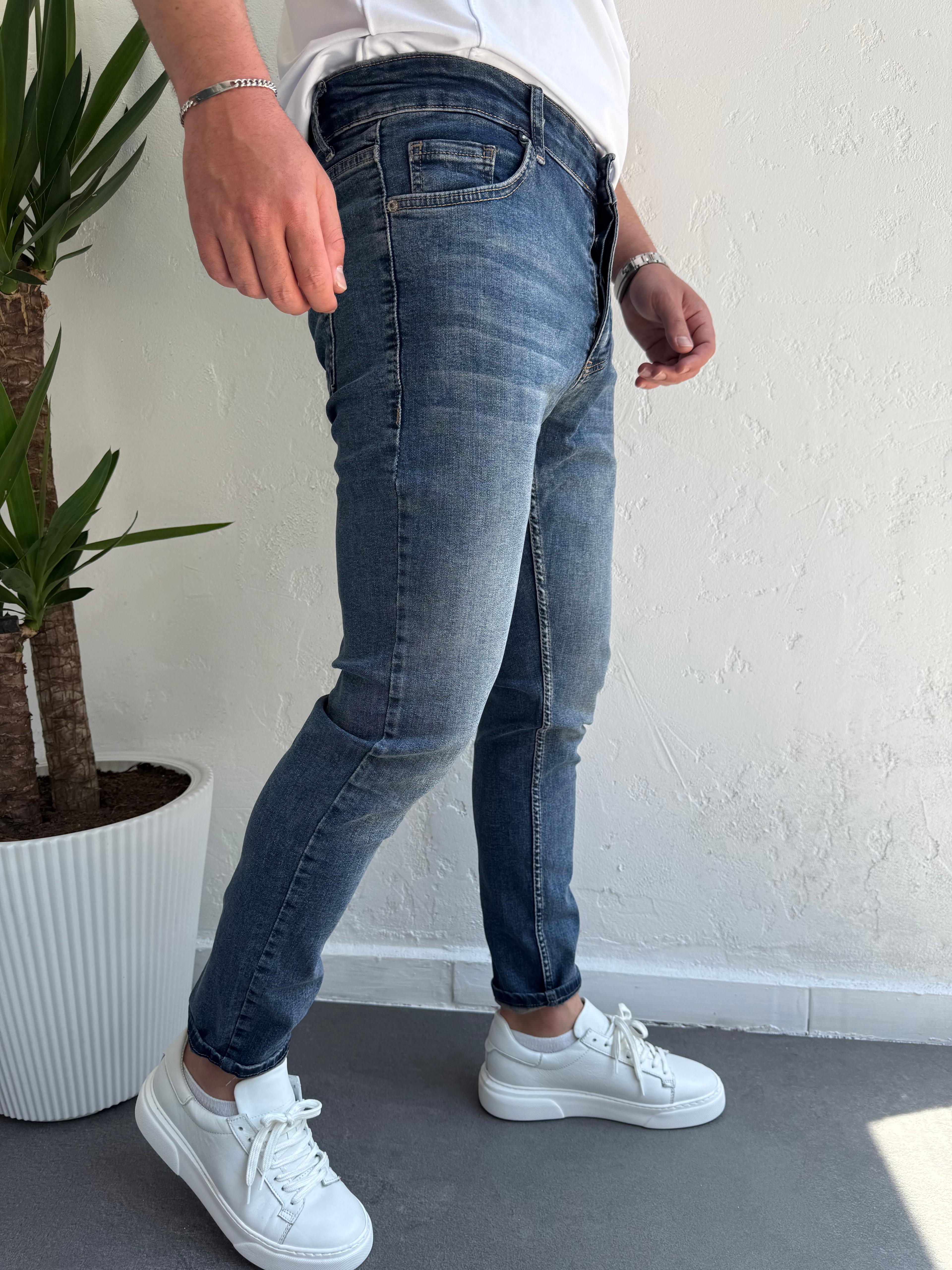 We11 Skinny Taşlama Ara Mavi