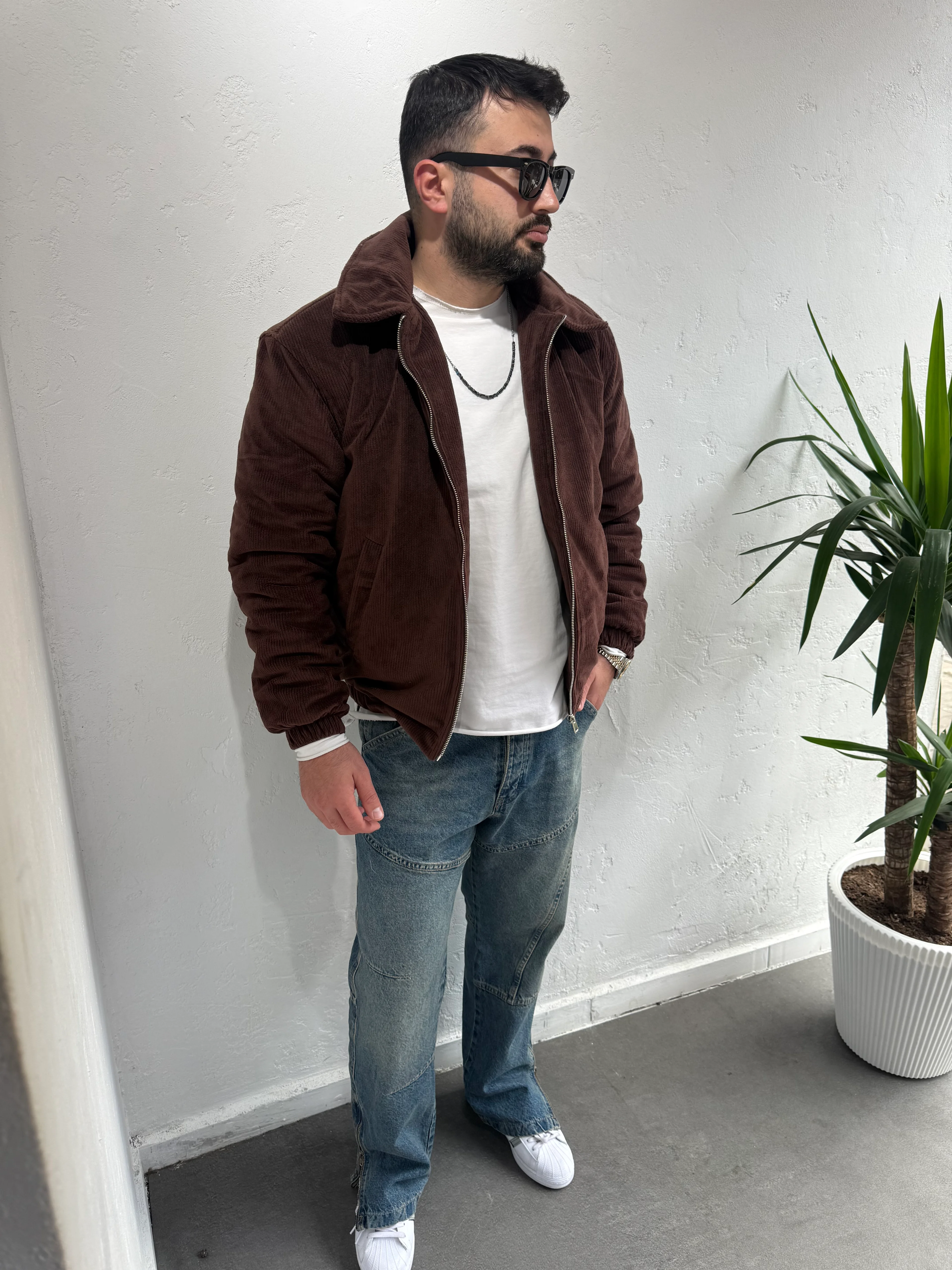 Zr Model Slim Fit Kadife Mont Kahve