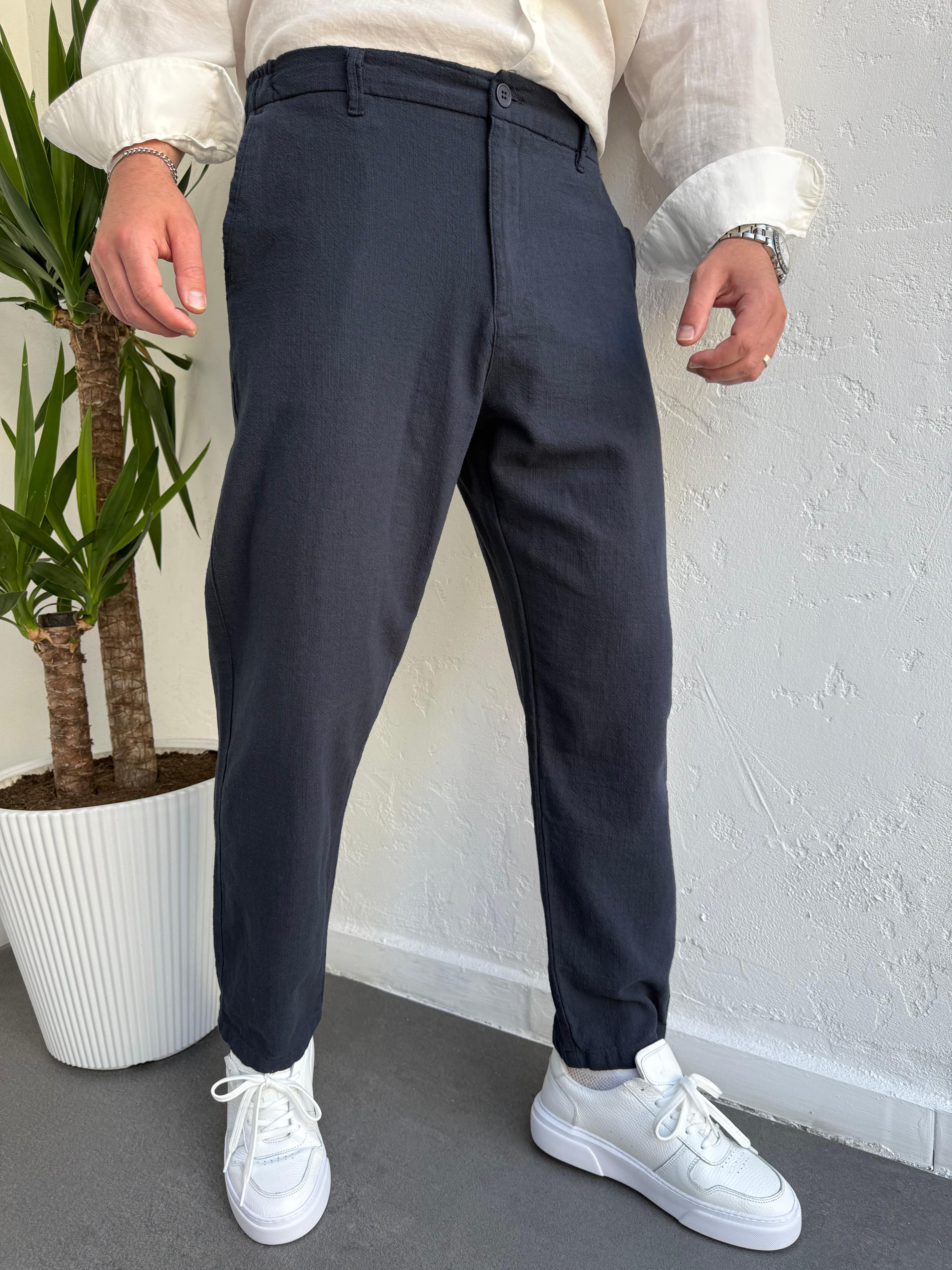 2512 Keten Pantolon Lacivert