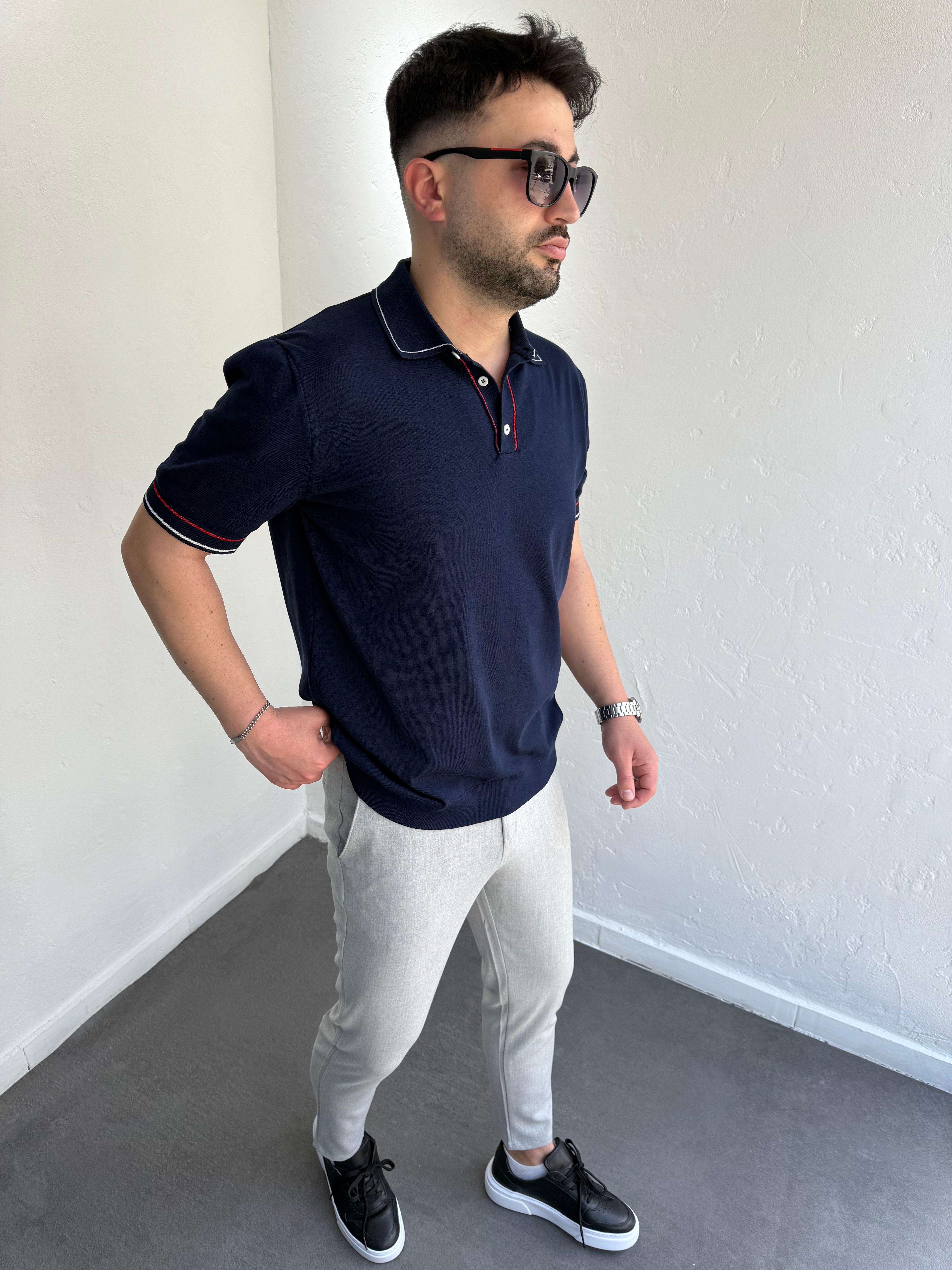 2512 Triko Polo Yaka Tshirt Lacivert