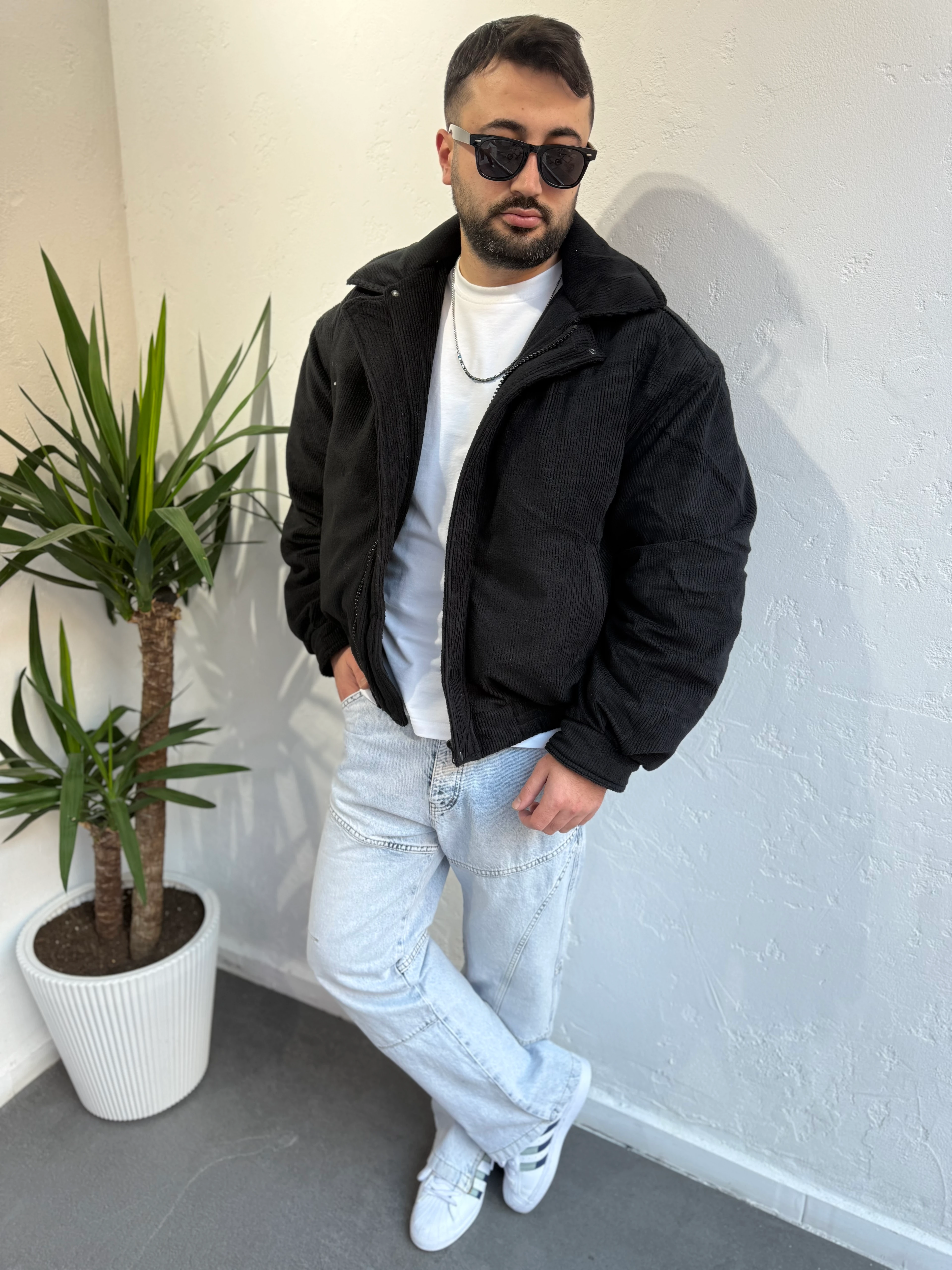 Zr Model Oversize Kadife Mont Siyah