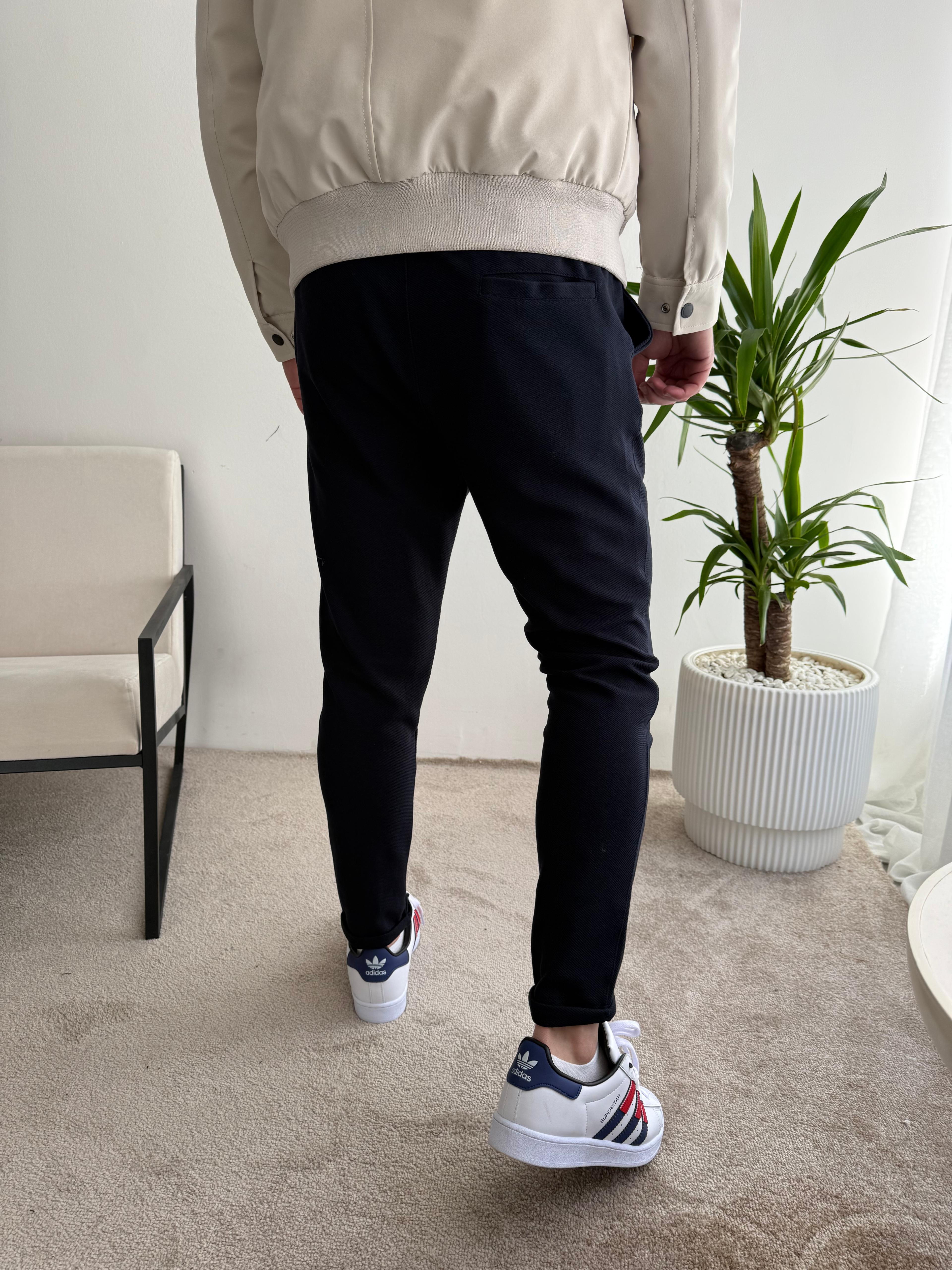 Double Paça Jogger Pantolon Lacivert