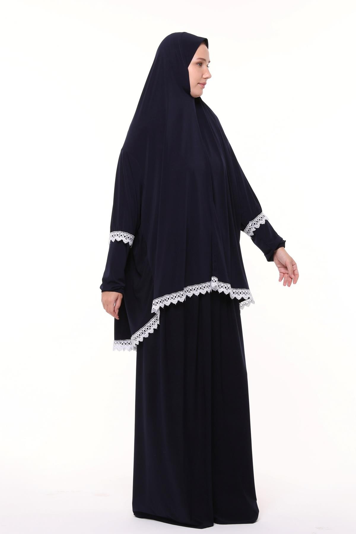 Women's Two-Piece Prayer Dress with Lace Sleeves