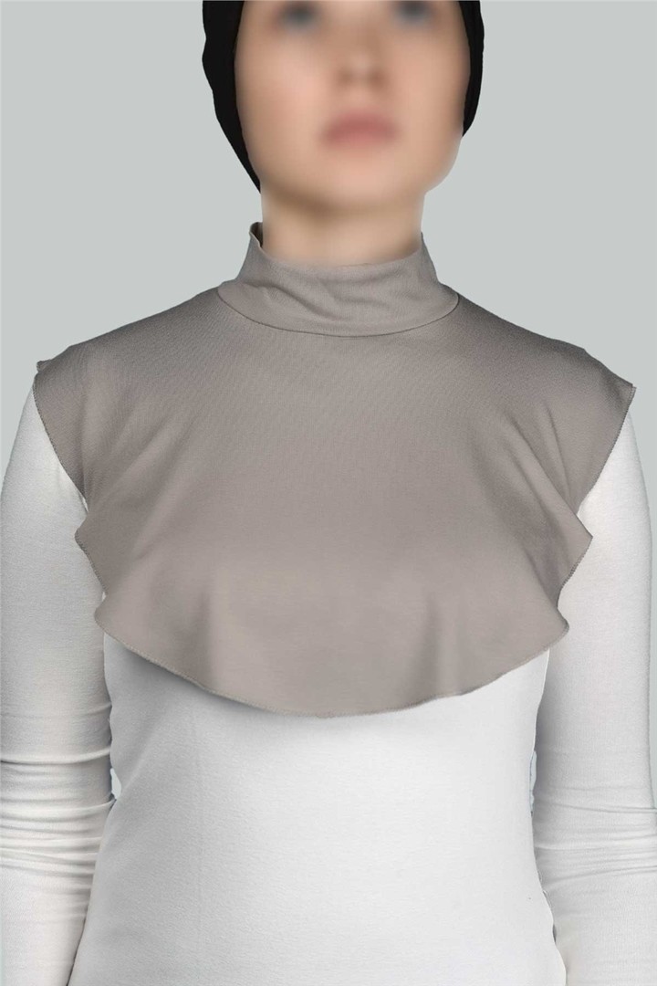 Straight Turtleneck Neck Combed Hijab Collar - Comfortable and Practical - Light Mink