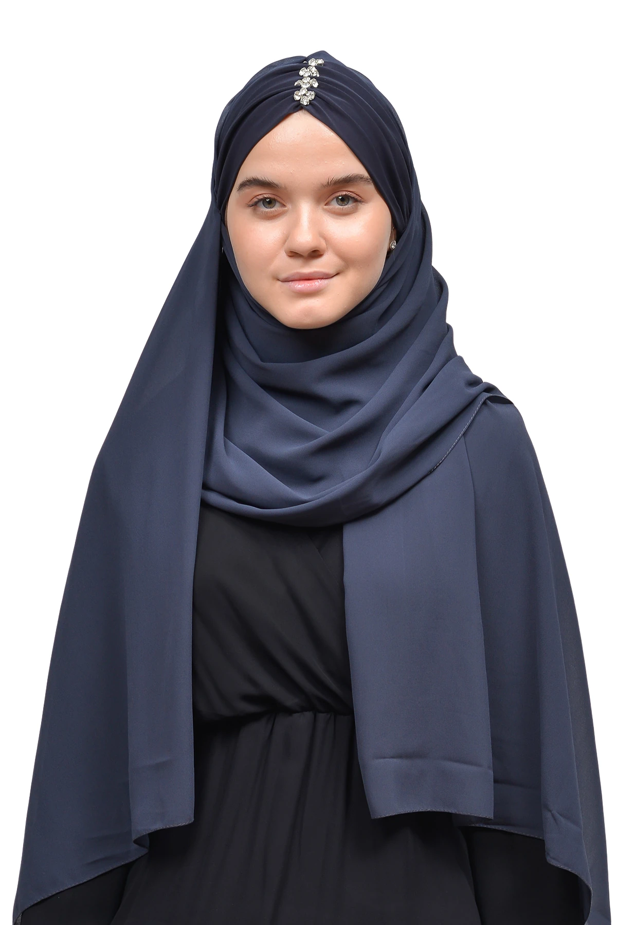 Zarif Taşlı Drapeli Hazır Pratik Şifon Tesettür Şal