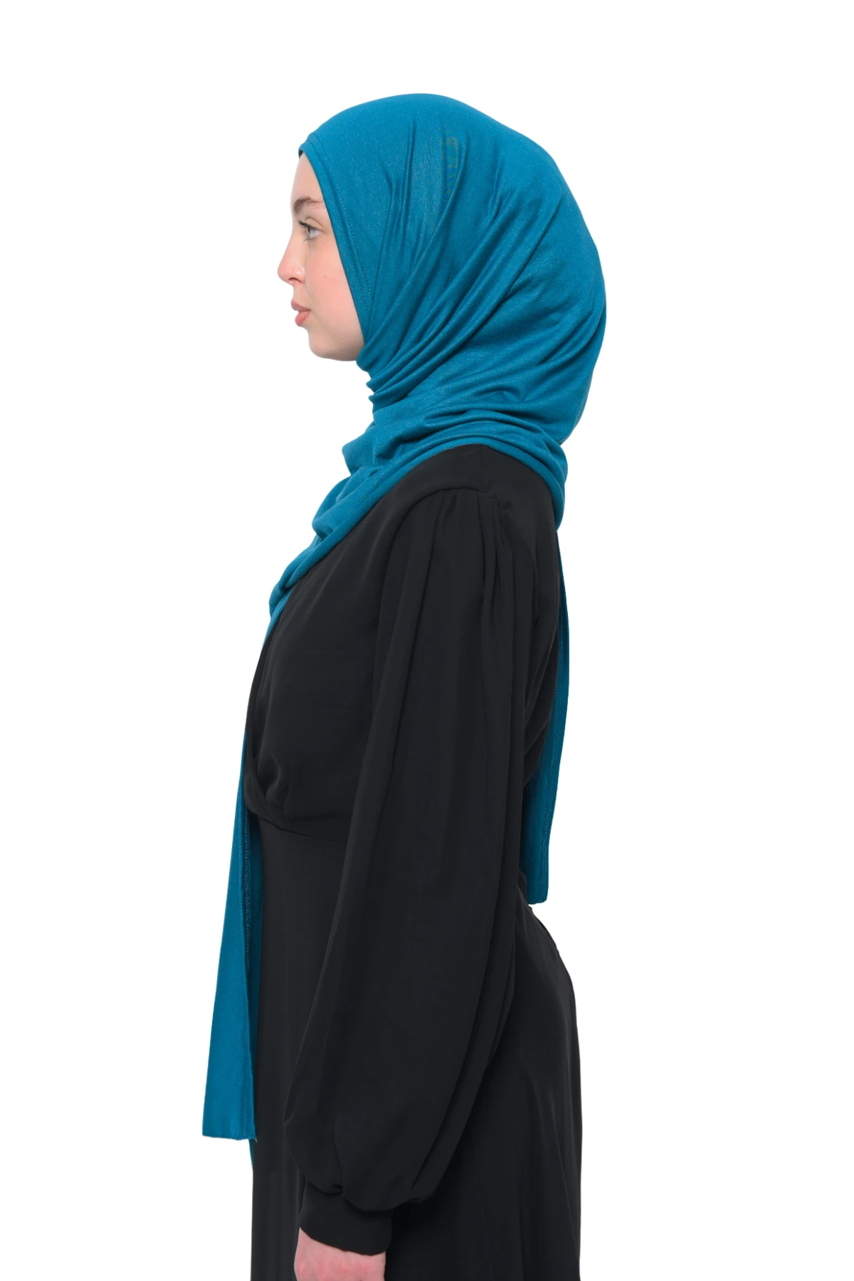 Hazır Pratik Geçmeli Lüks Organik Düz Penye Şal Eşit Hizalı