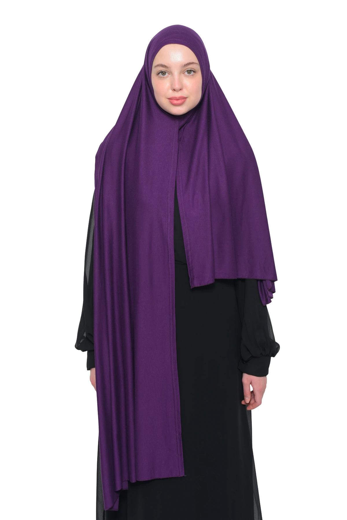 Hazır Pratik Geçmeli Lüks Organik Düz Penye Şal Çapraz Hizalı