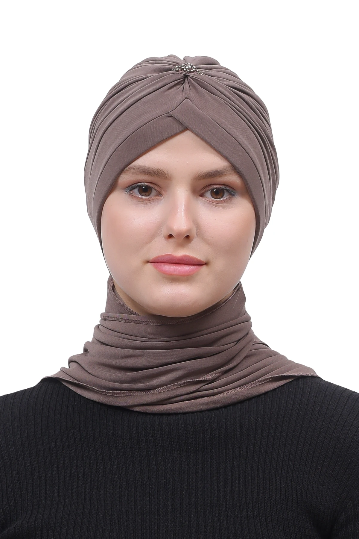 İnci Taçlı Atkılı Tesettür Bone