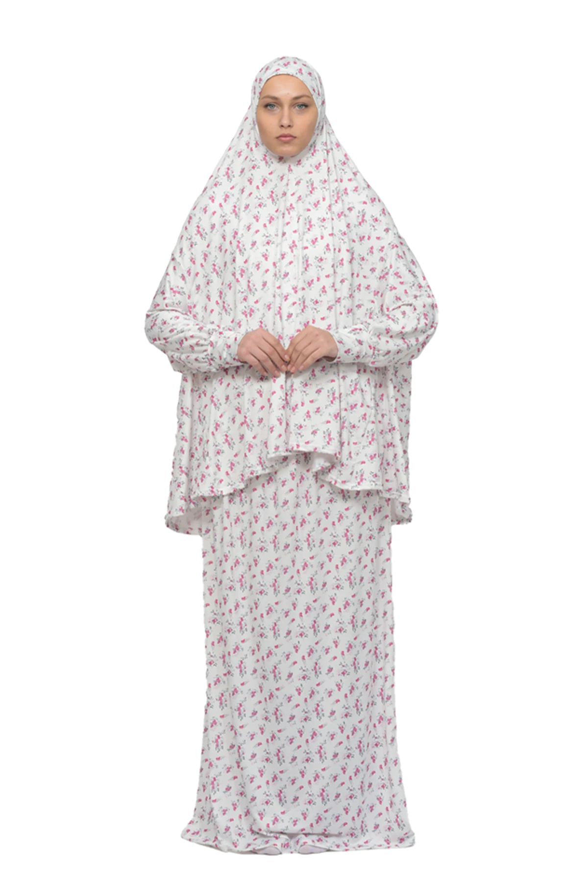 Two-Piece Elastic Skirt & Batwing Sleeve Prayer Dress