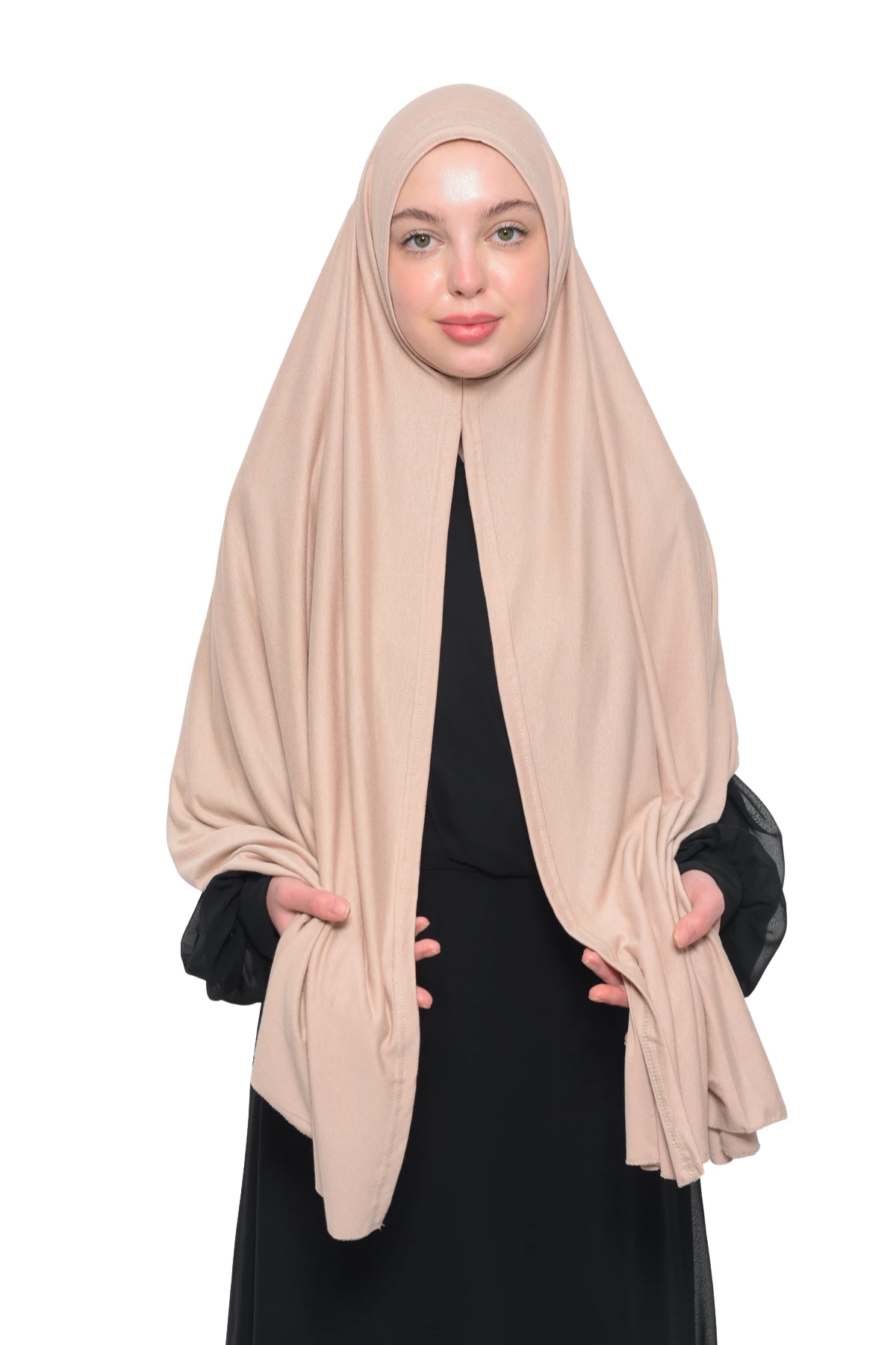 Hazır Pratik Geçmeli Lüks Organik Düz Penye Şal Eşit Hizalı