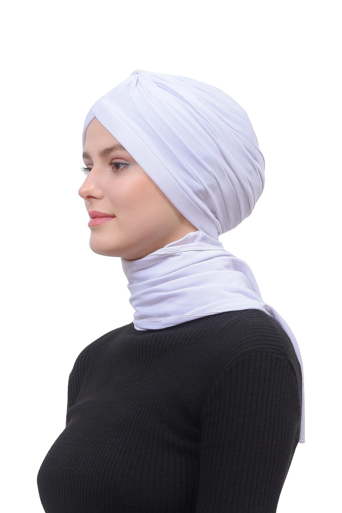 İnci Taçlı Atkılı Tesettür Bone