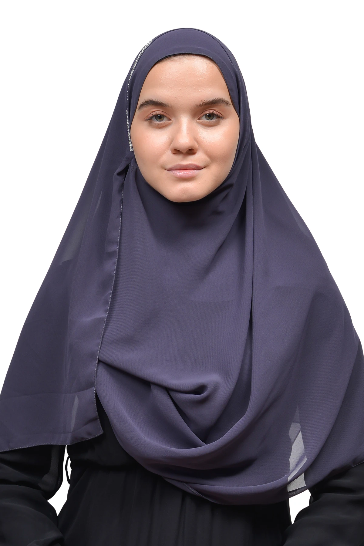 Hazır Pratik Taşlı Malezya Tesettür Şifon Şal