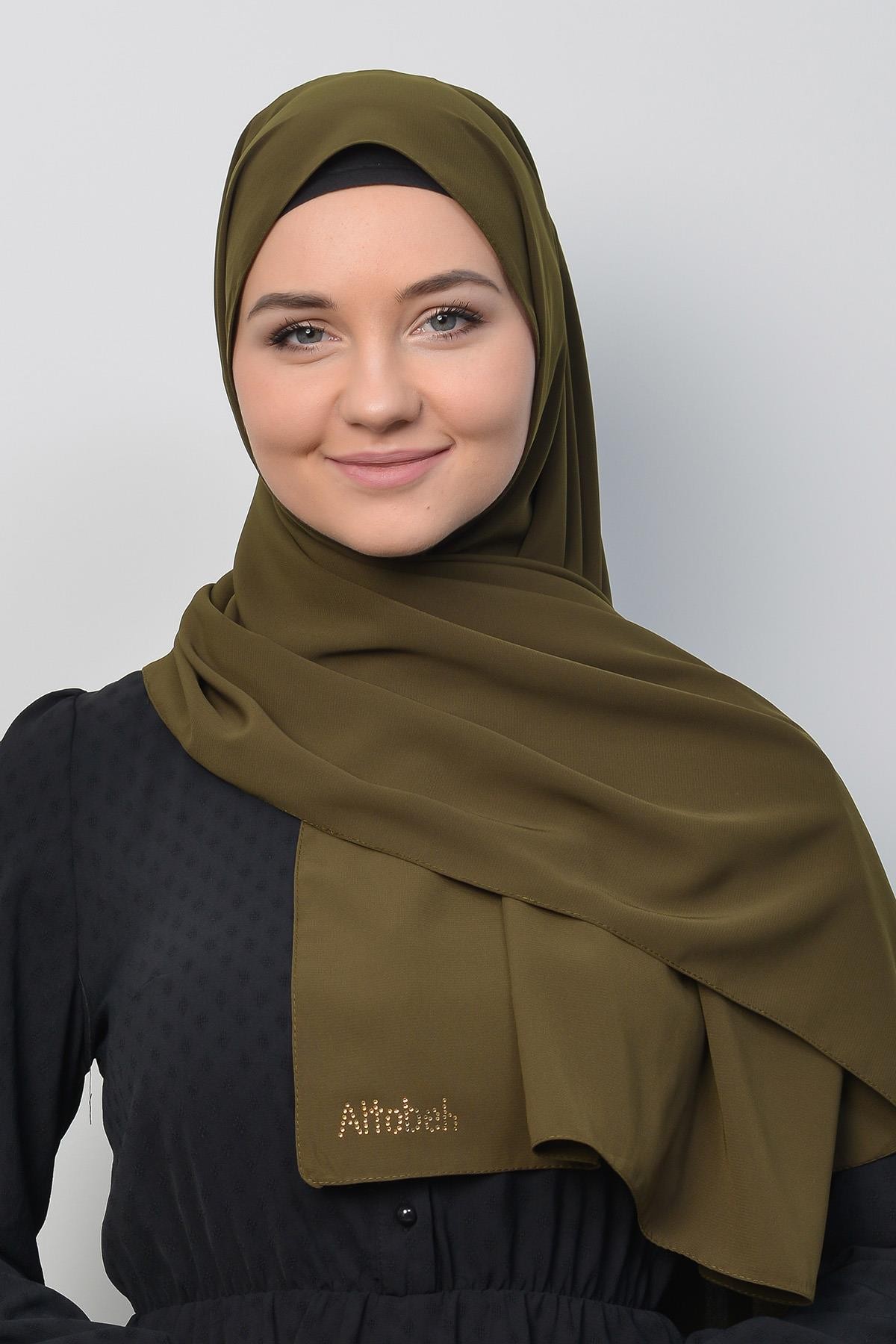 Medina Silk Shawl Hijab - Premium Quality - Khaki