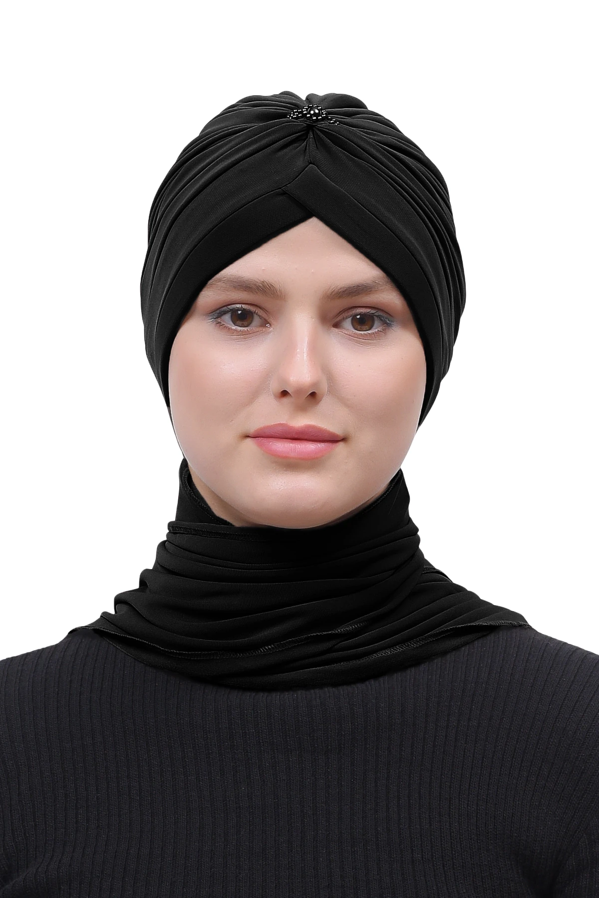 İnci Taçlı Atkılı Tesettür Bone