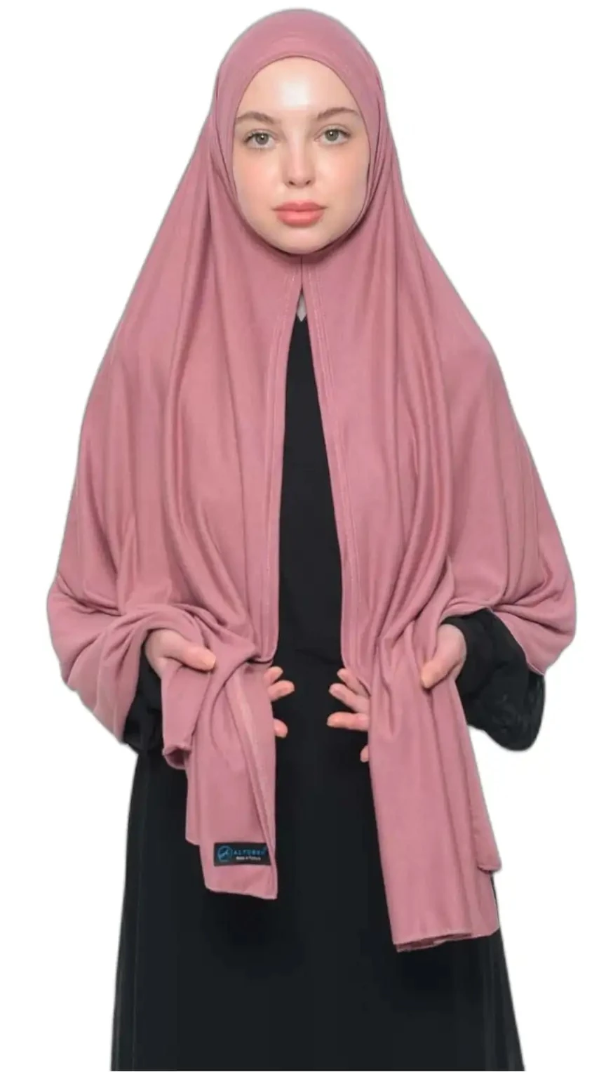 Hazır Pratik Geçmeli Lüks Organik Düz Penye Şal Eşit Hizalı