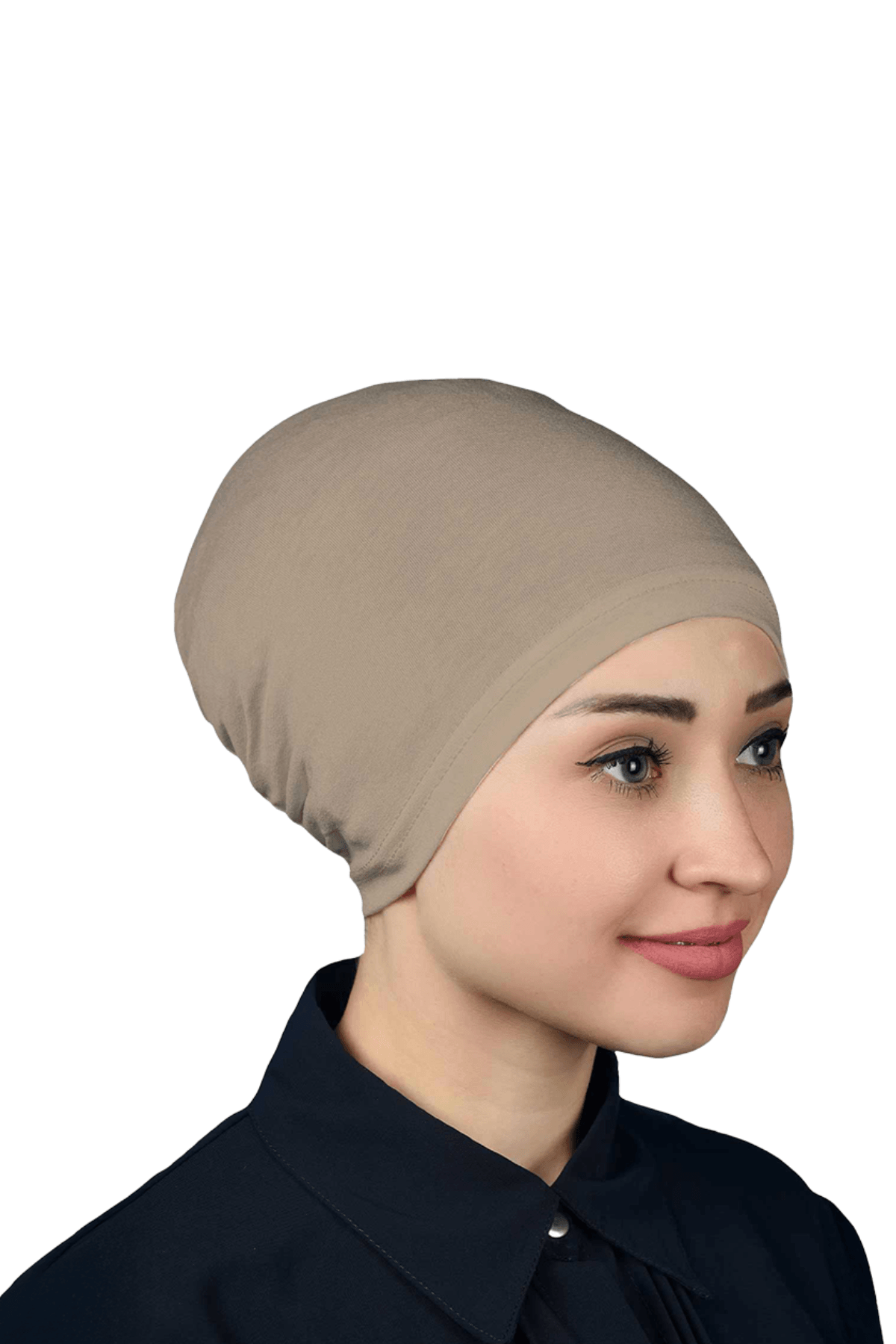 Instant Practical Fitted Elastic Hijab Bonnet - Light Mink