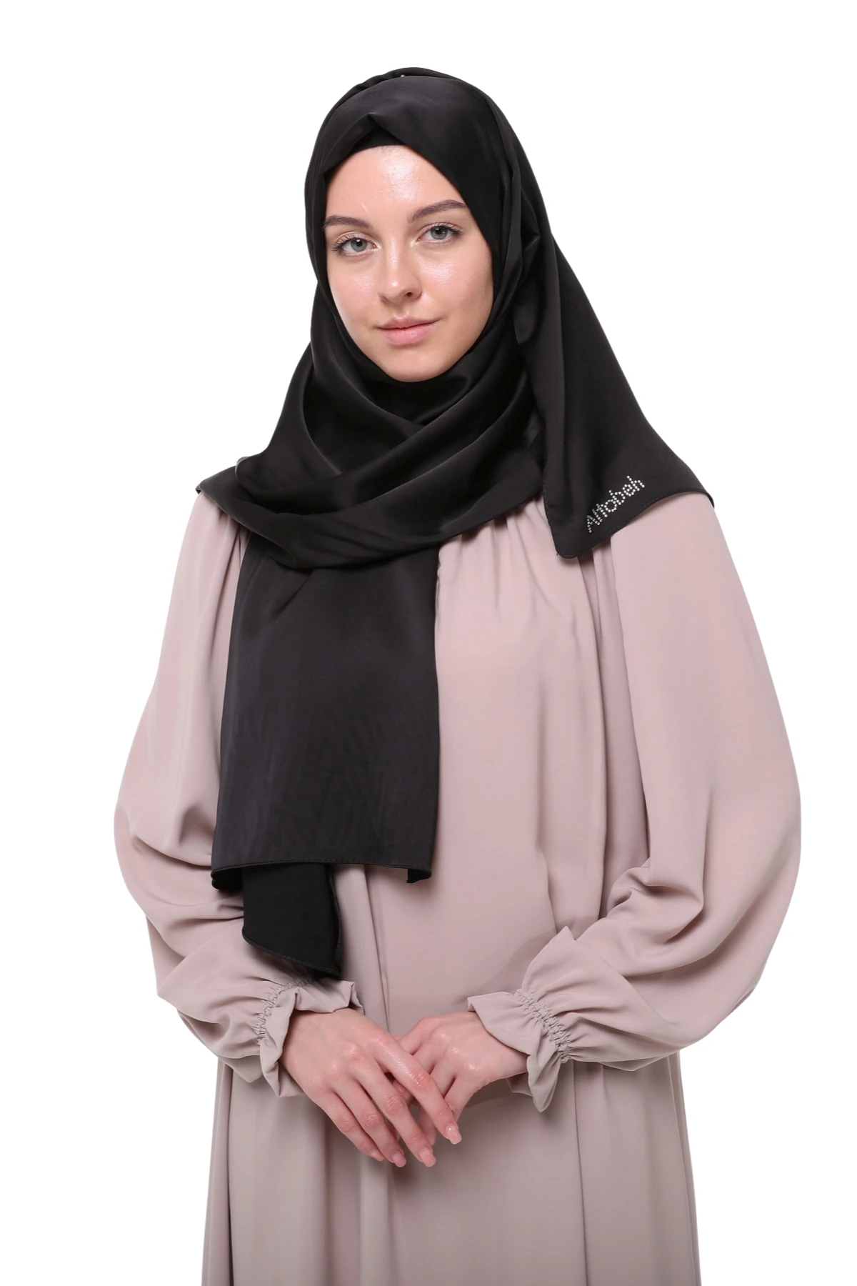 Kadın Düz Krep Saten Parlak Lüks Abiye Şal