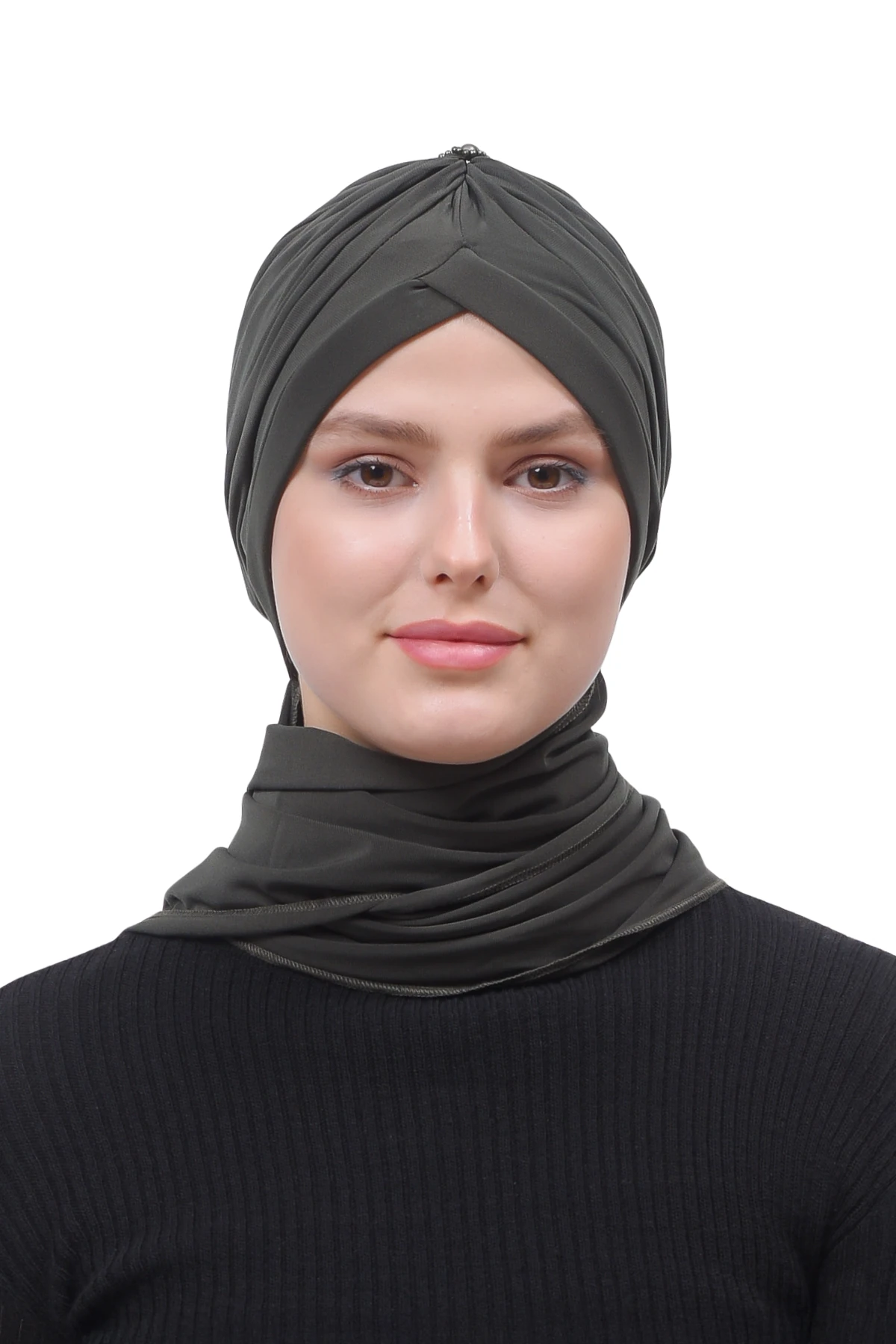 İnci Taçlı Atkılı Tesettür Bone