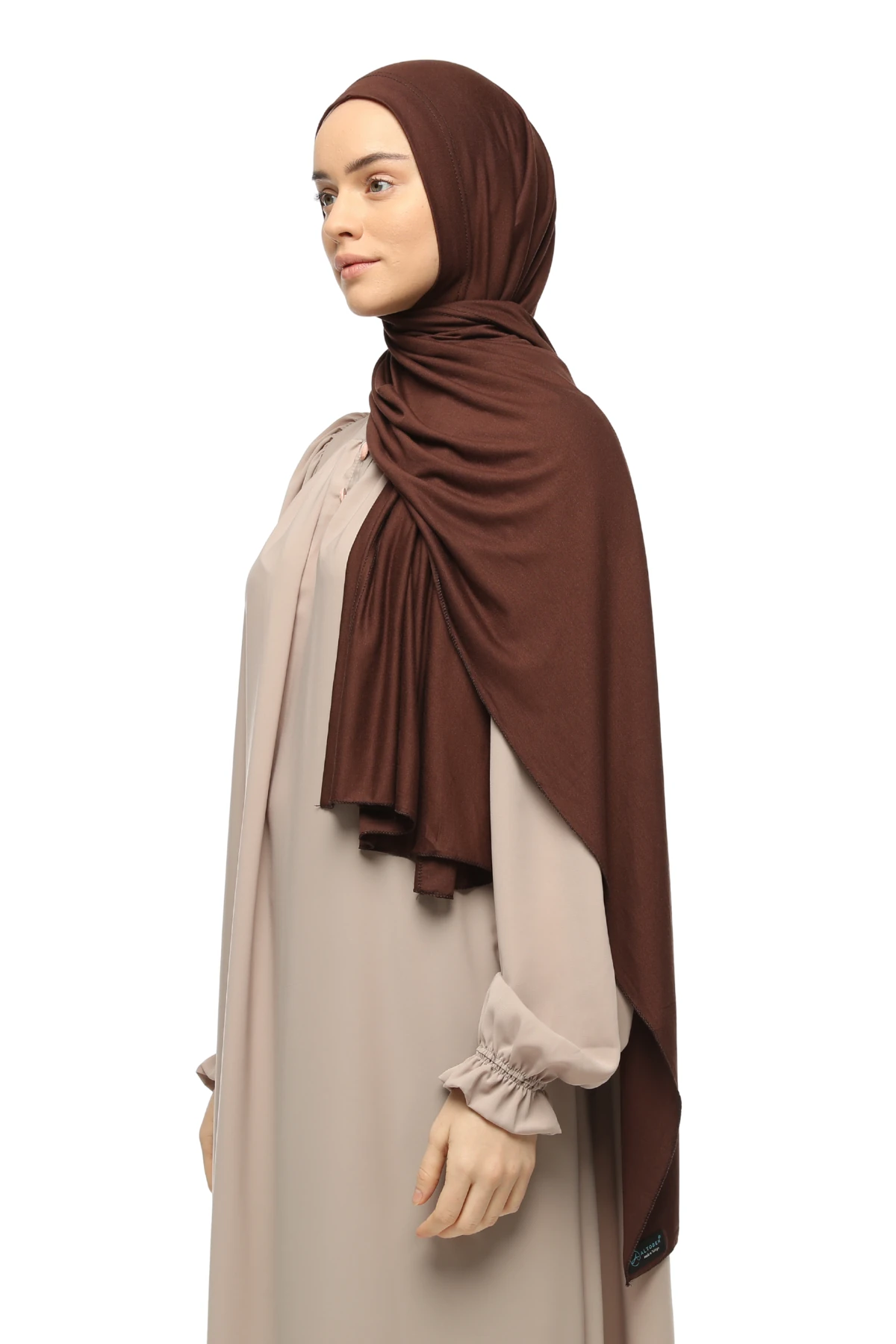 Hazır Pratik Geçmeli Lüks Organik Düz Penye Şal Çapraz Hizalı