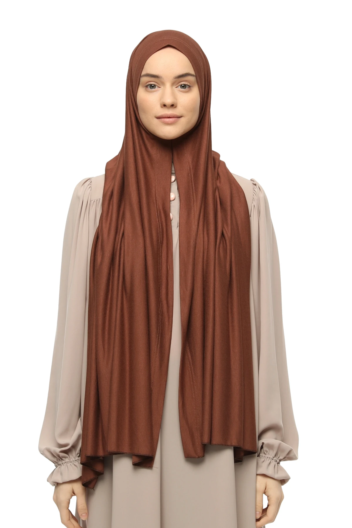 Hazır Pratik Geçmeli Lüks Organik Düz Penye Şal Eşit Hizalı