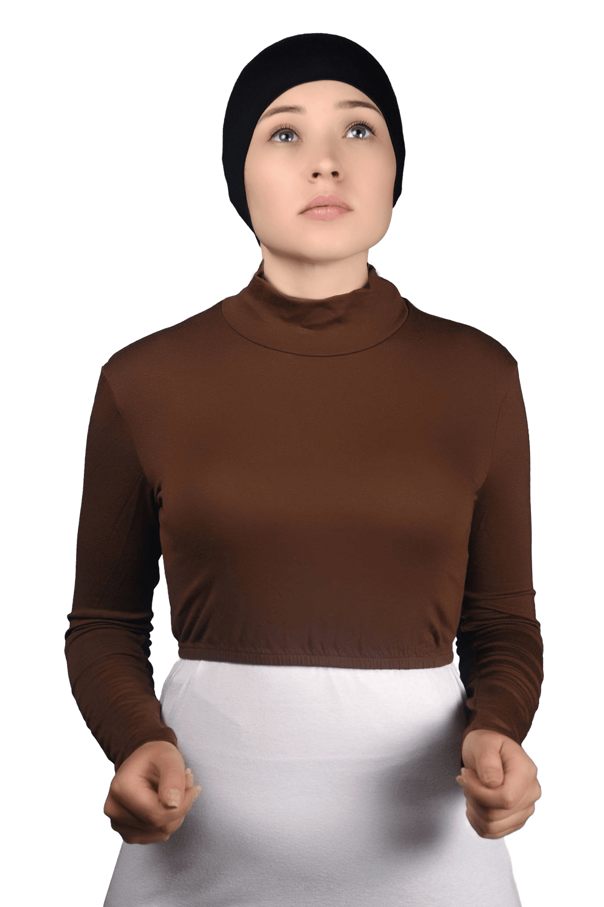 Long Sleeve Turtleneck Top - Chocolate