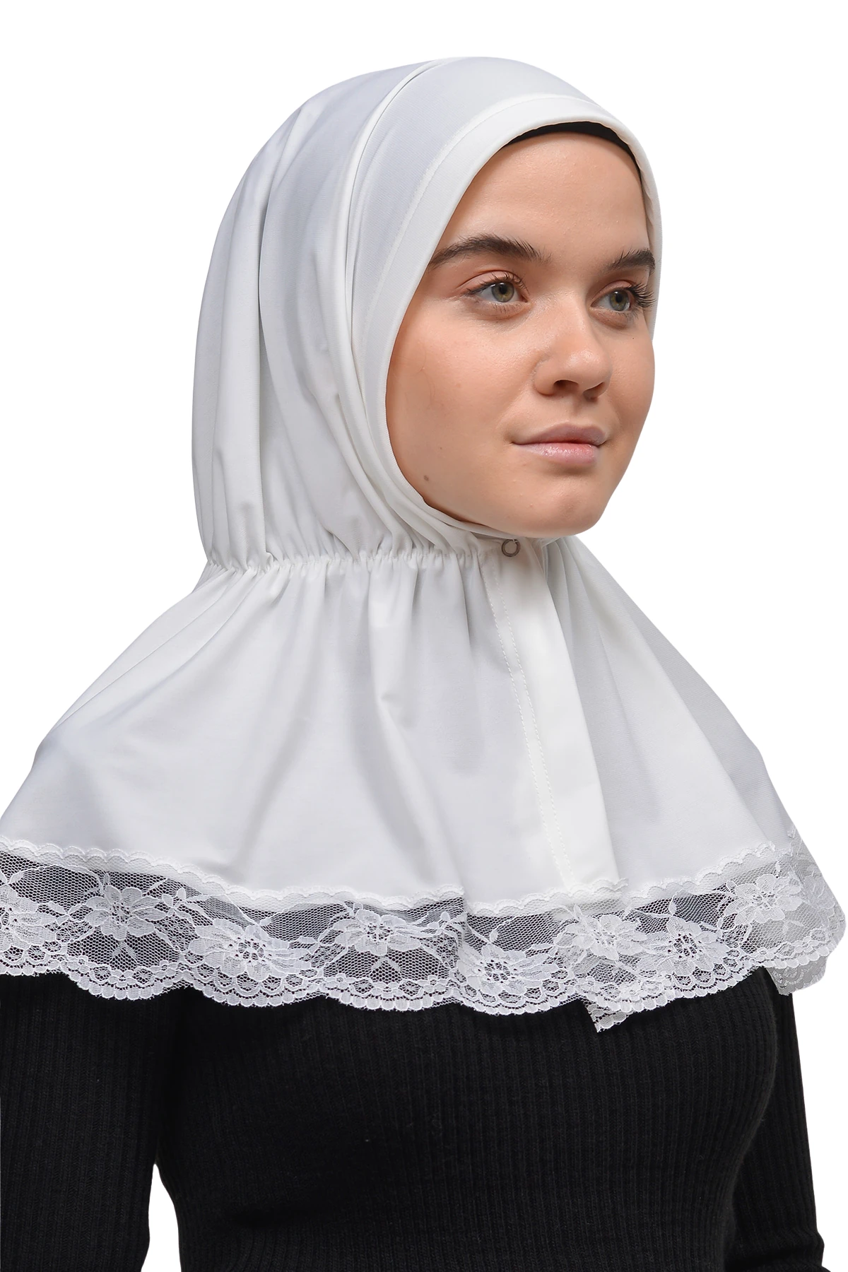 Lace Elastic Shirred Hijab - Comfortable and Stylish 