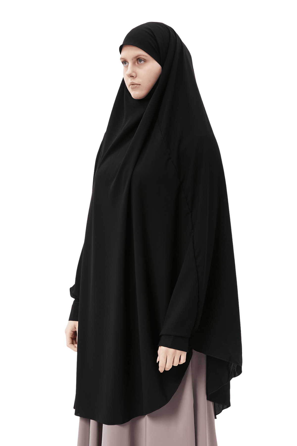 Kadın Tesettür Medine İpeği Çarşaf Üstü Peçeli Sufle Hijab