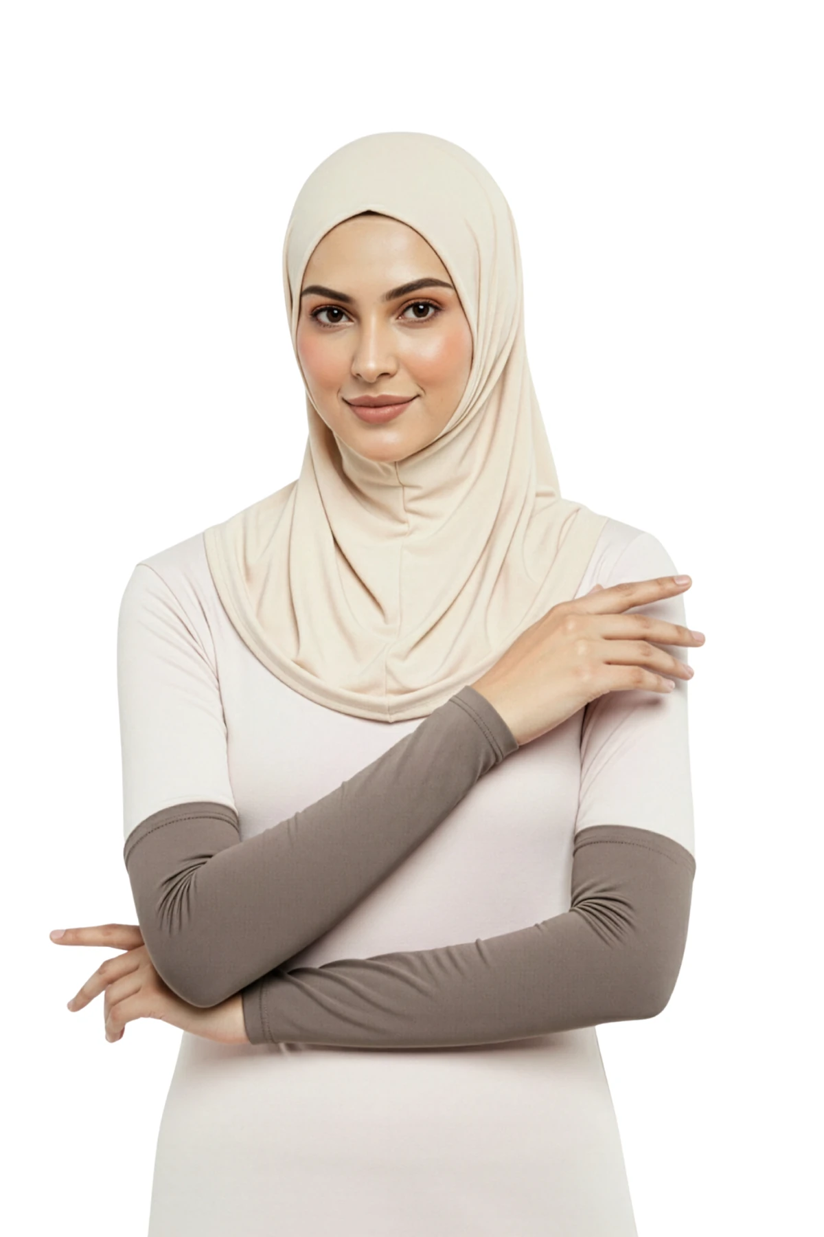Practical Hijab Cuff Combed Cotton Prayer Cuff - Light Mink