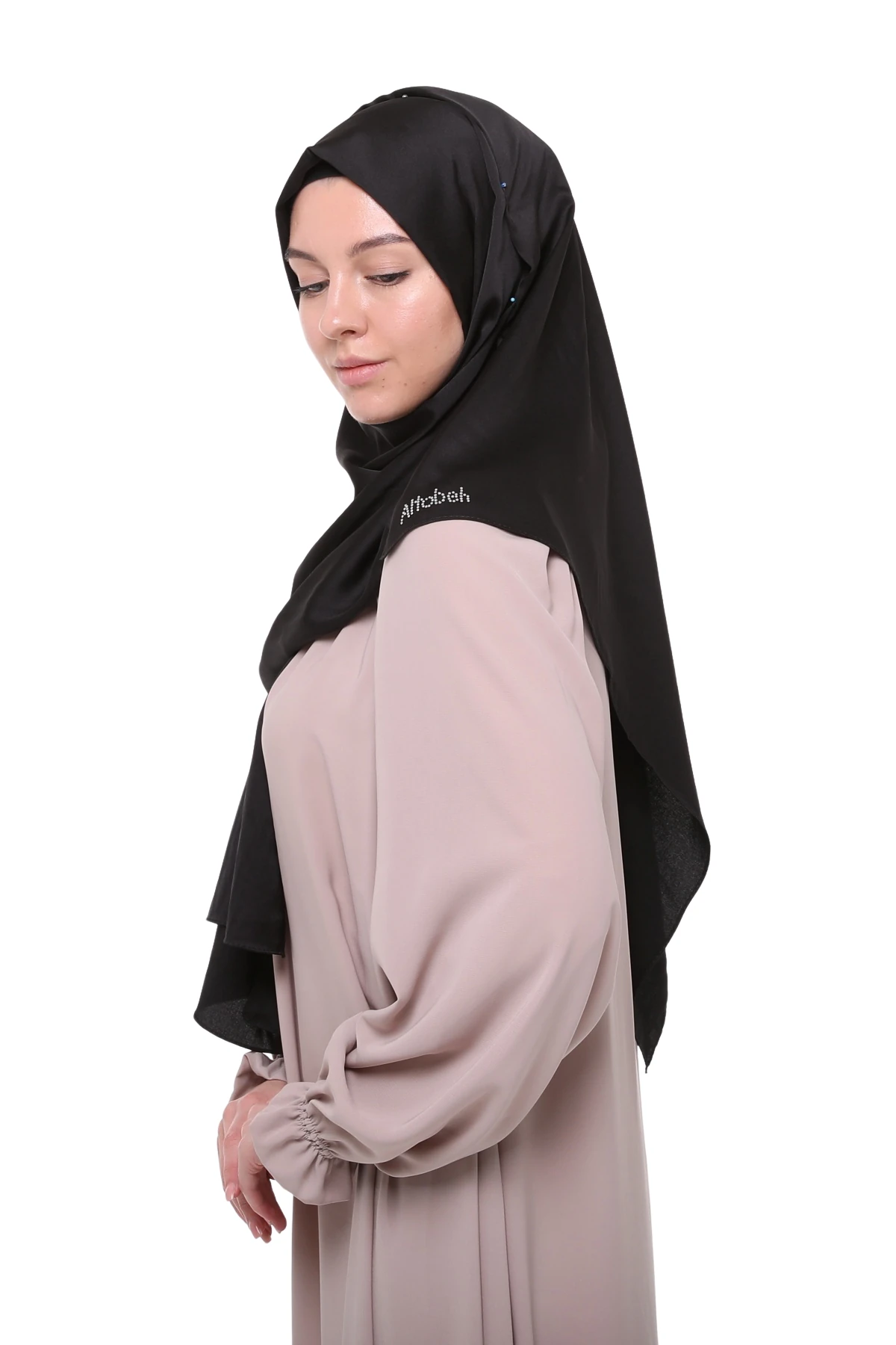 Kadın Düz Krep Saten Parlak Lüks Abiye Şal