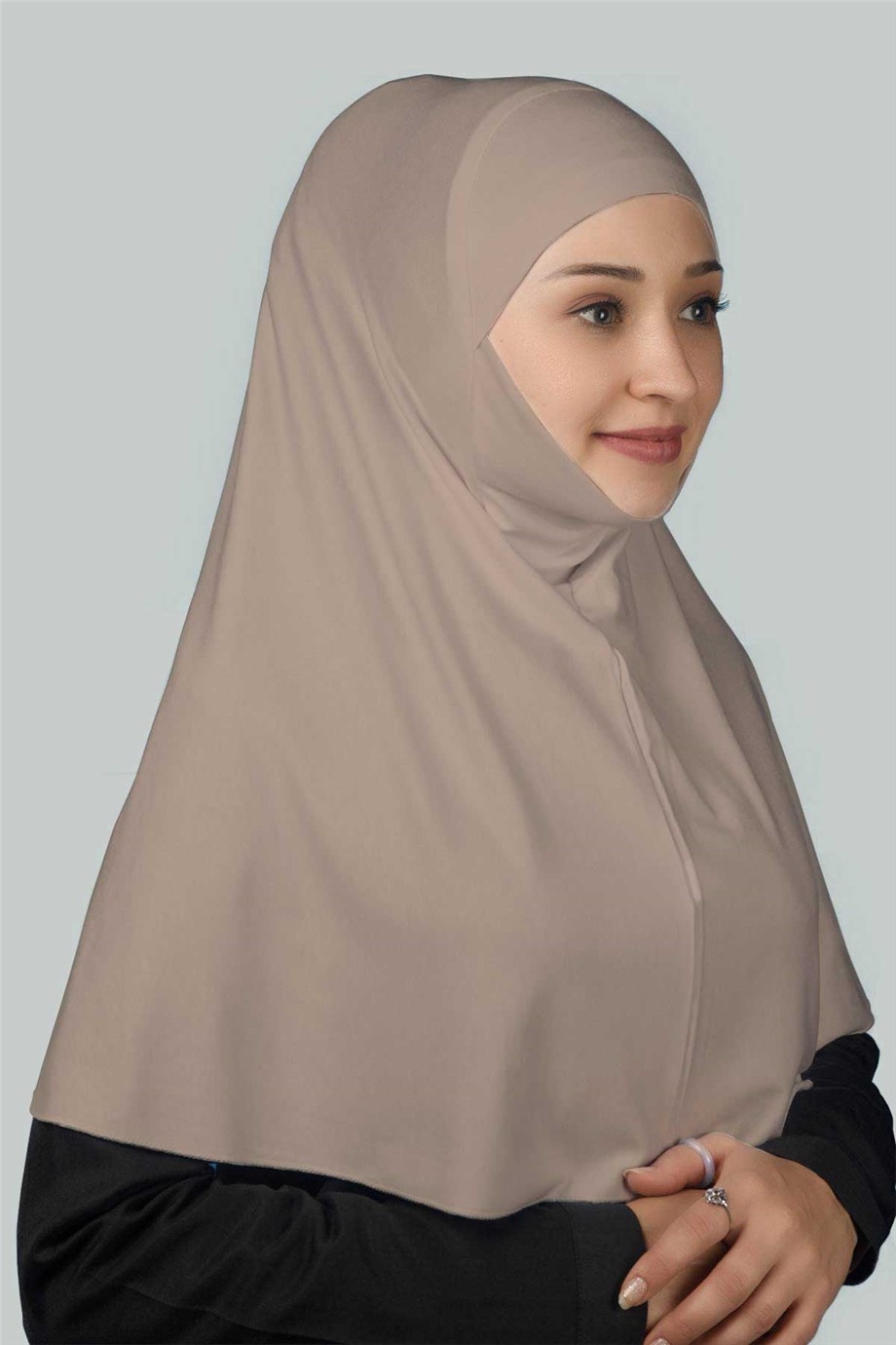 Practical Hijab Scarf with Niqab - Light Mink