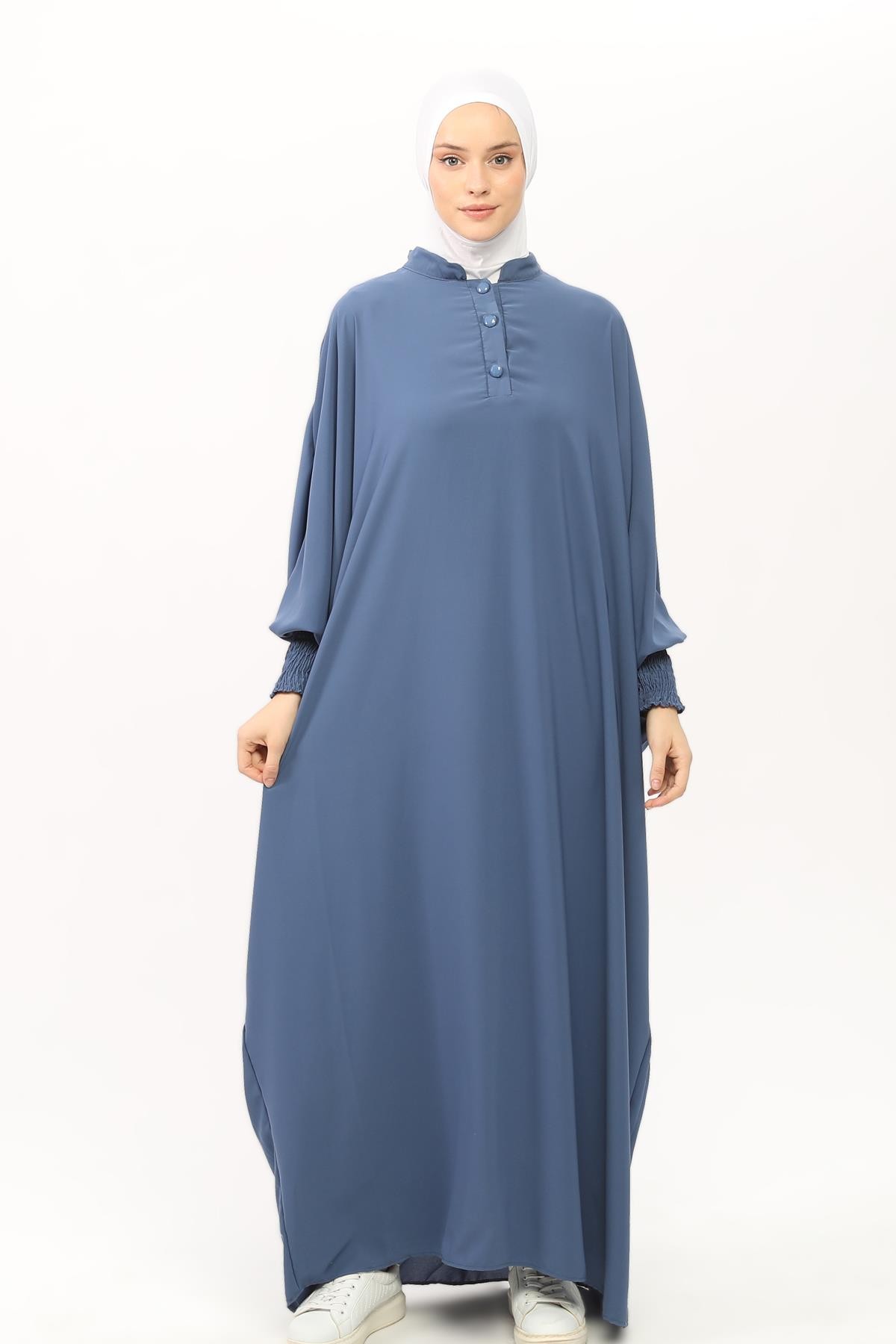 Organic Viscose & Cotton Abaya - Elegant, Comfortable - Denim