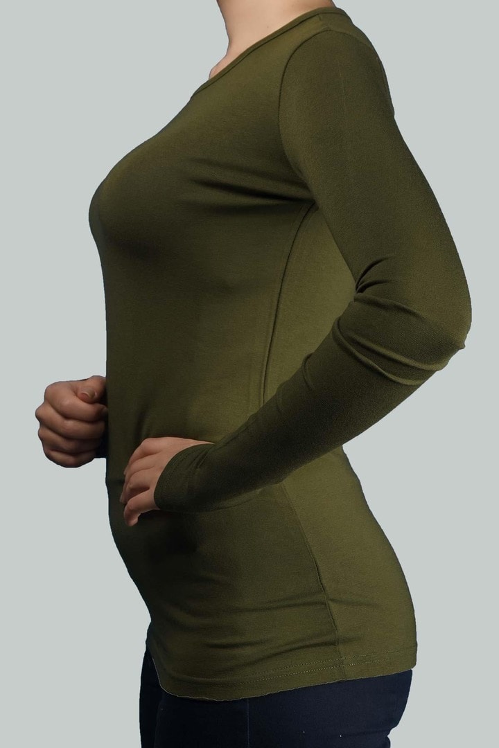 Long Sleeve Lycra Piping Collar Body - Lycra Blend
