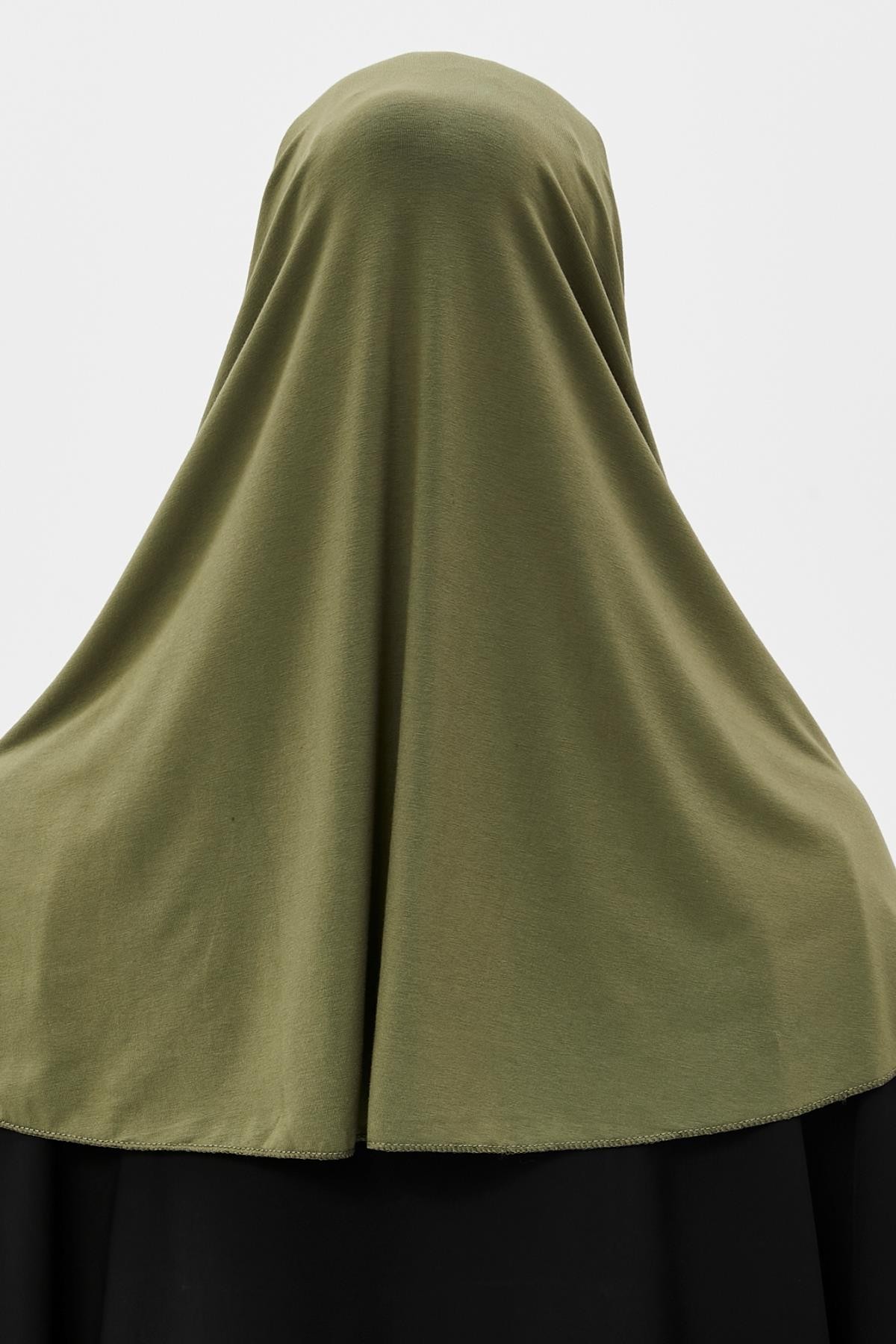 Hazır Türban Peçeli Pratik Eşarp Tesettür Nikaplı Hijab - Namaz Örtüsü Sufle (XL)