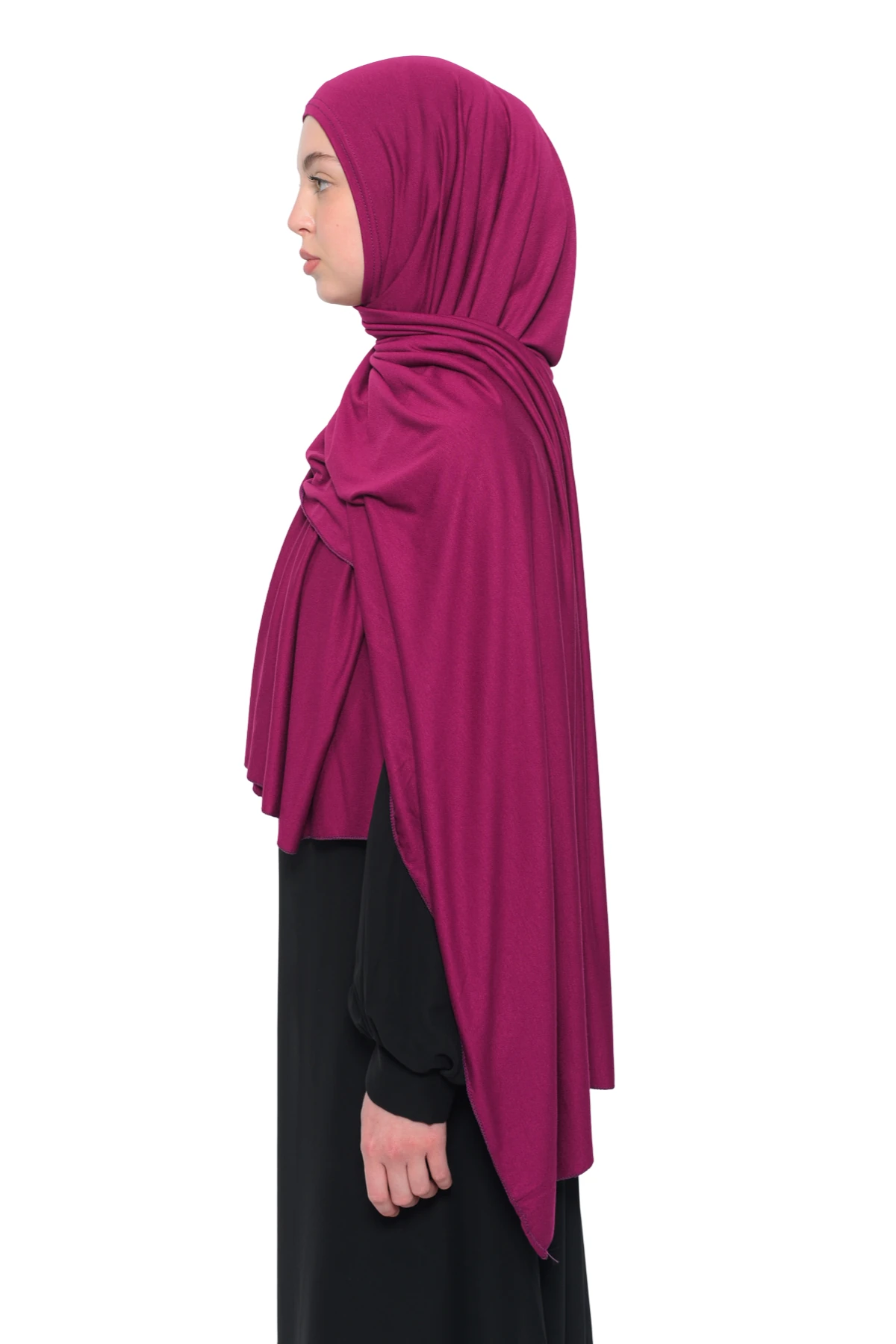 Hazır Pratik Geçmeli Lüks Organik Düz Penye Şal Çapraz Hizalı