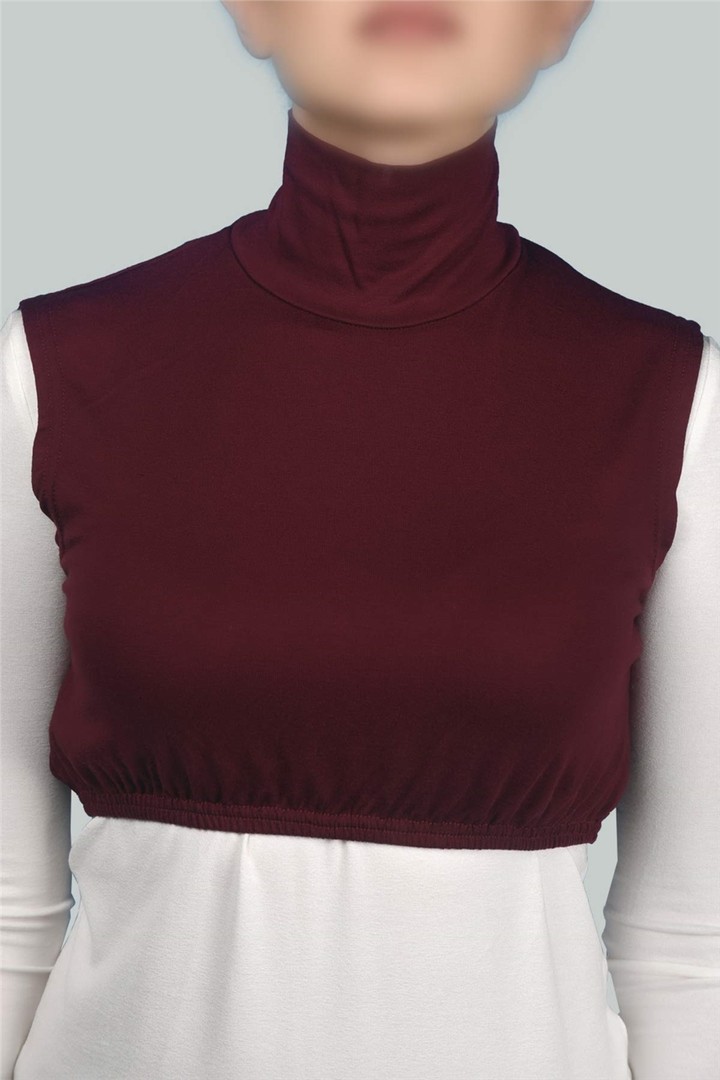 Sleeveless Full Neck Lycra Women's Half Body - Burgundy