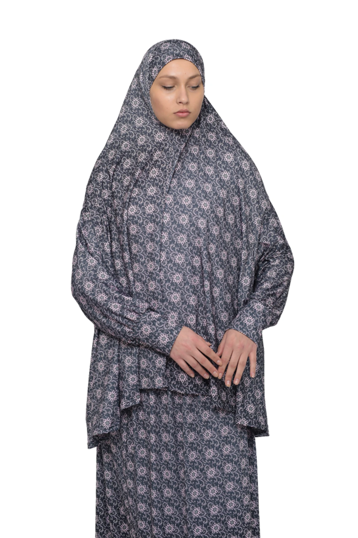 Two-Piece Sun Pattern Prayer Dress with Batwing Sleeves