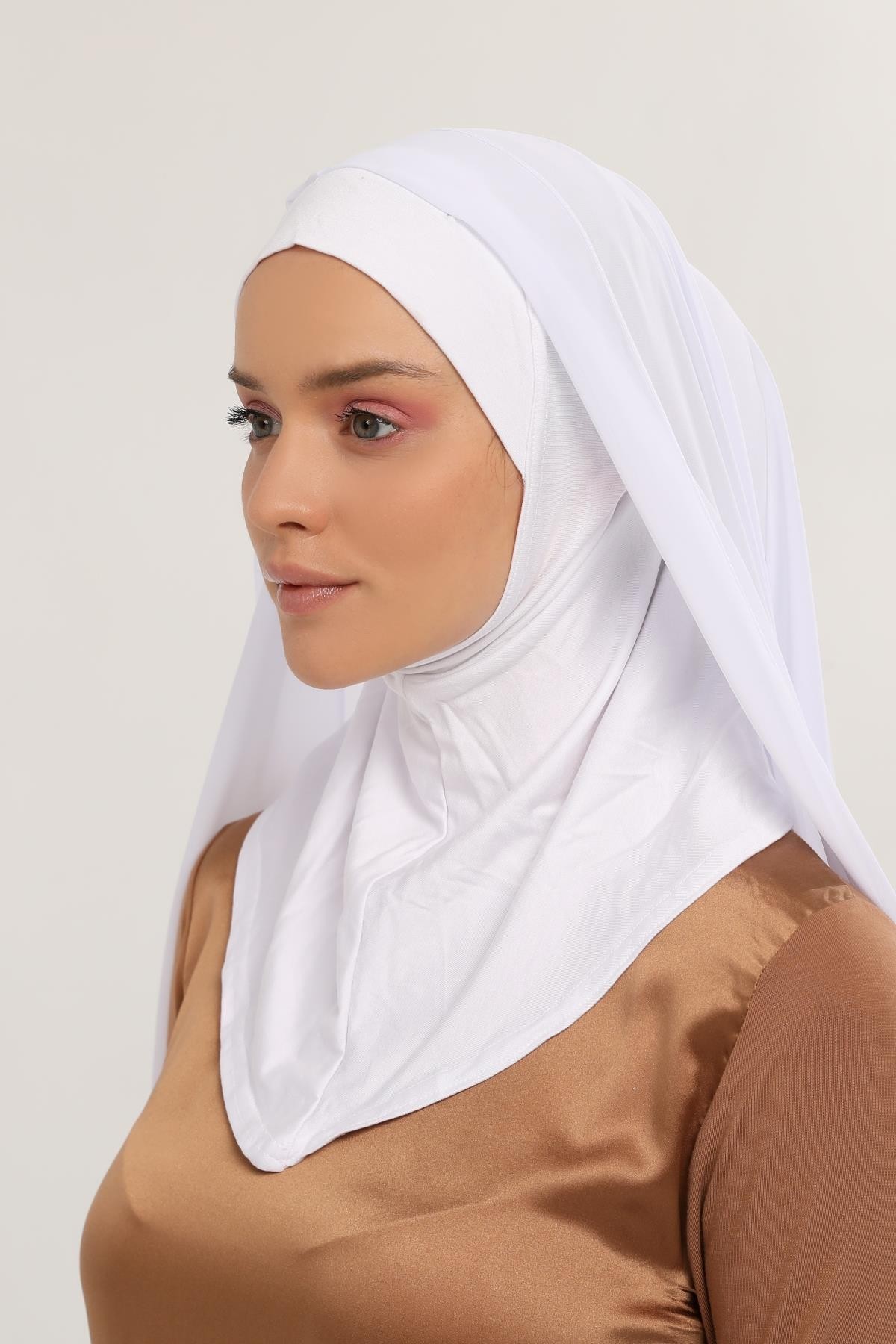 Hazır Lüks Pratik Hijablı  Şifon Şal