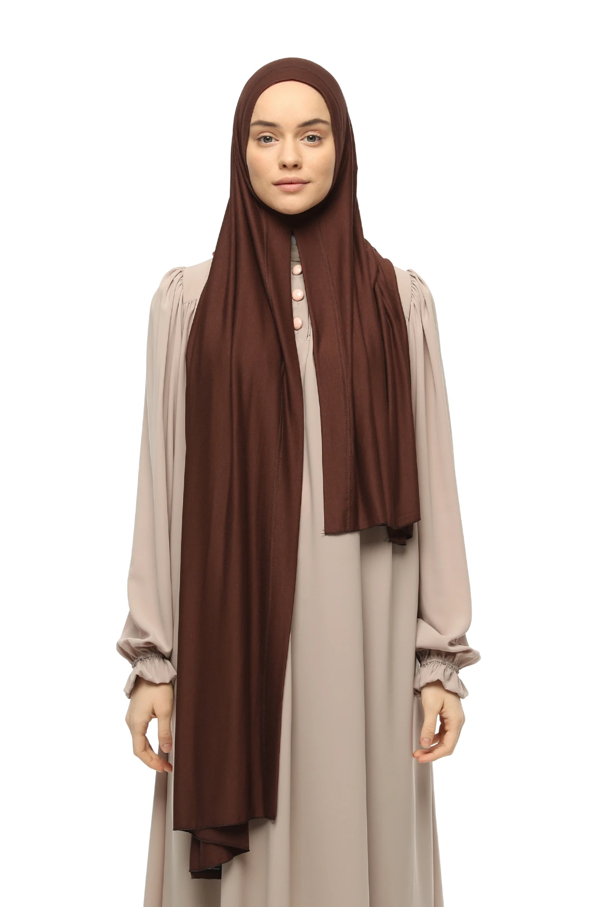 Hazır Pratik Geçmeli Lüks Organik Düz Penye Şal Çapraz Hizalı