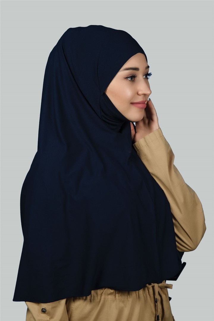 Instant Practical Niqab Hijab - Prayer Hijab - Navy Blue