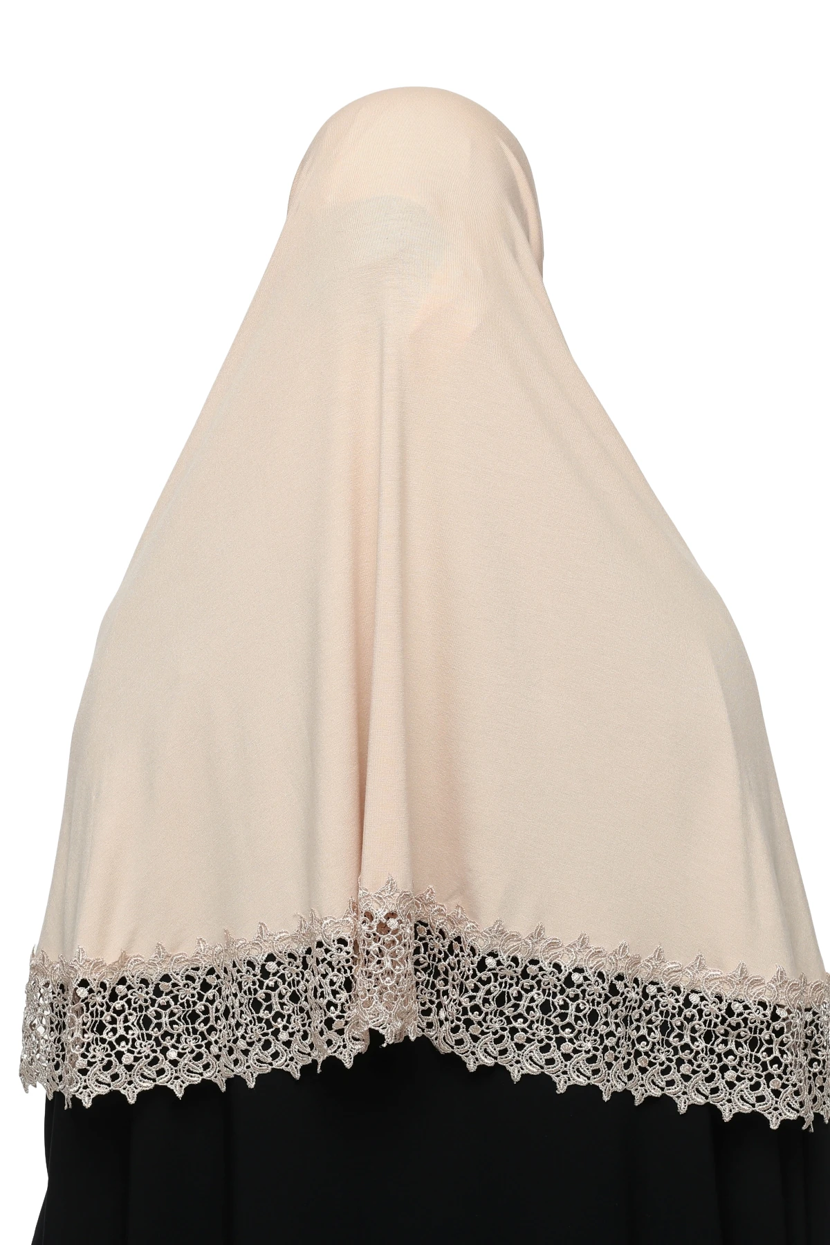 İkili Set Dantelli Pratik Eşarp Hazır Hijab ve Tesettür Bonesi XL